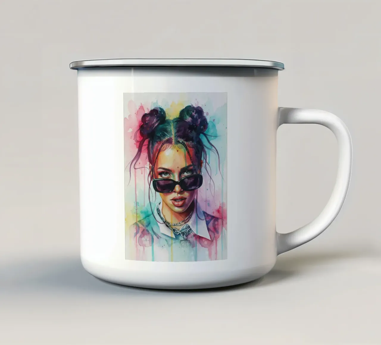 Nina Chuba arte colorata tazza in smalto da Kalis