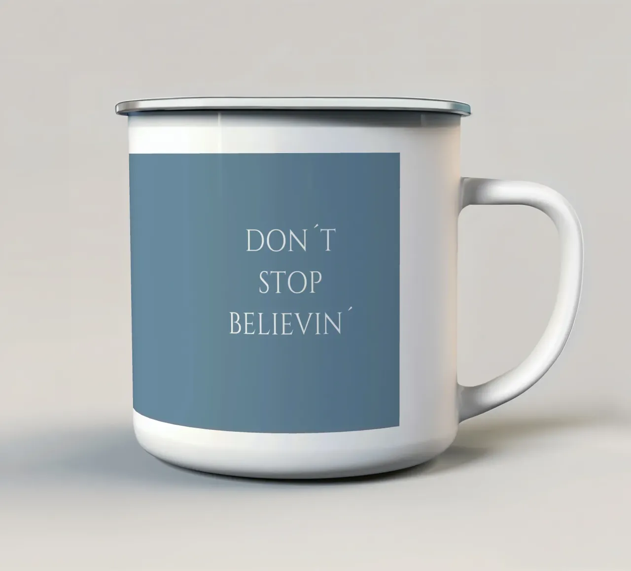 Non smettere di crederci tazza in smalto da BenCoStyle