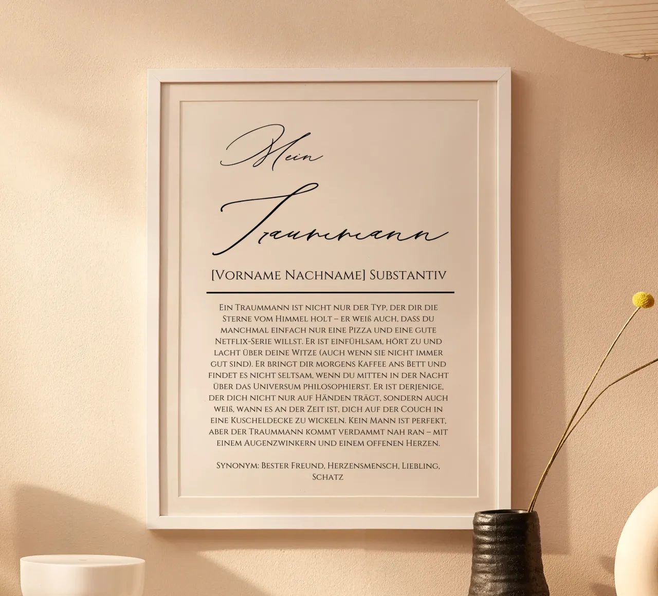 L'uomo dei miei sogni, regalo personalizzato fidanzato, marito poster da Wortfieber