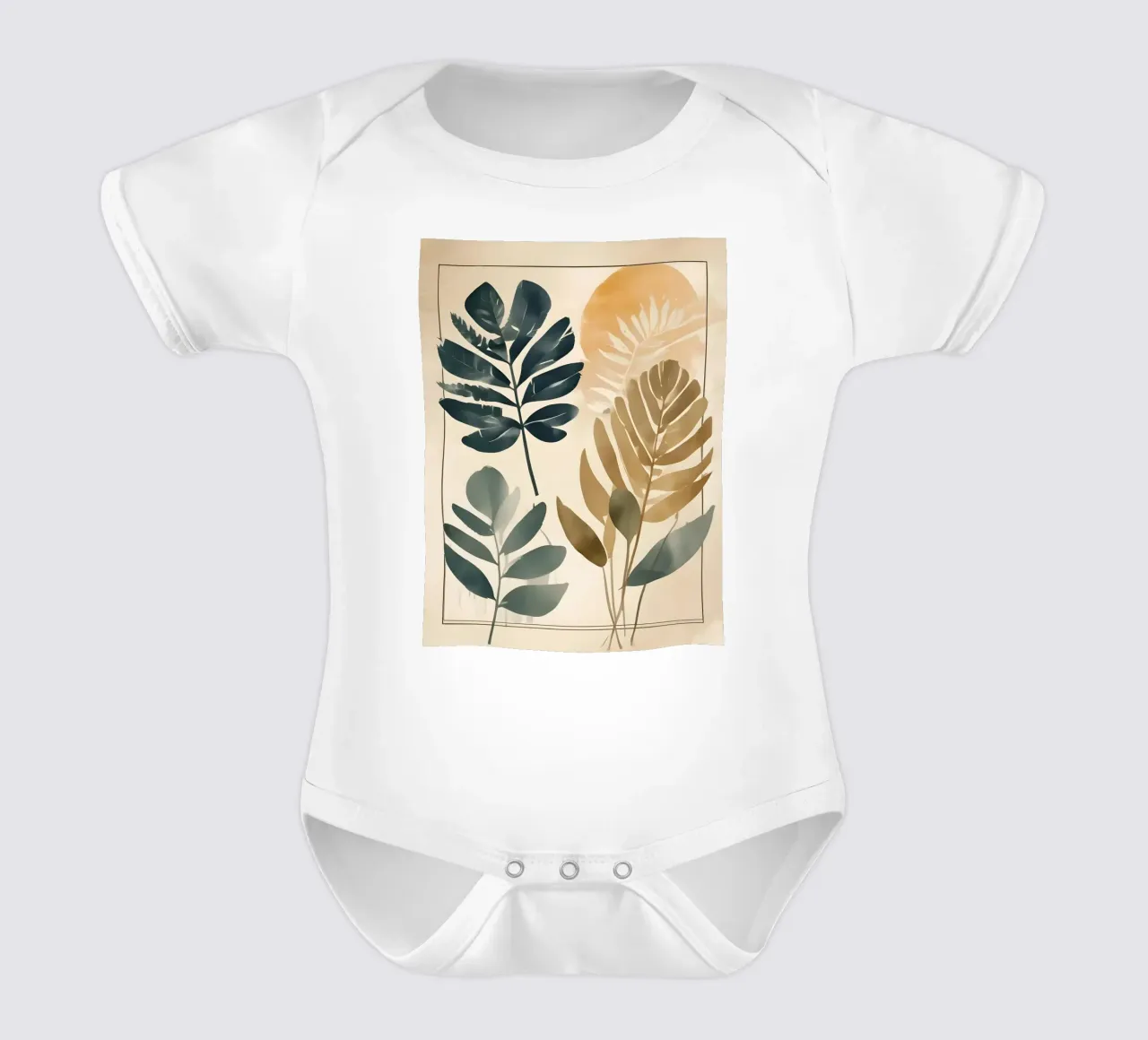 Minimalismo delle foglie 02 body neonato maniche corte da Minimalism
