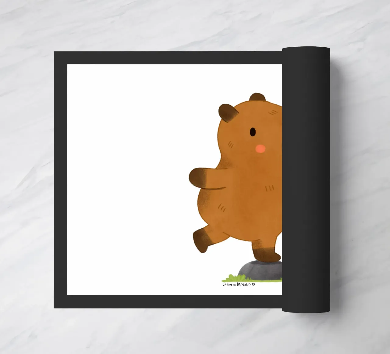 Capybara balancing doormat by julianamotzko