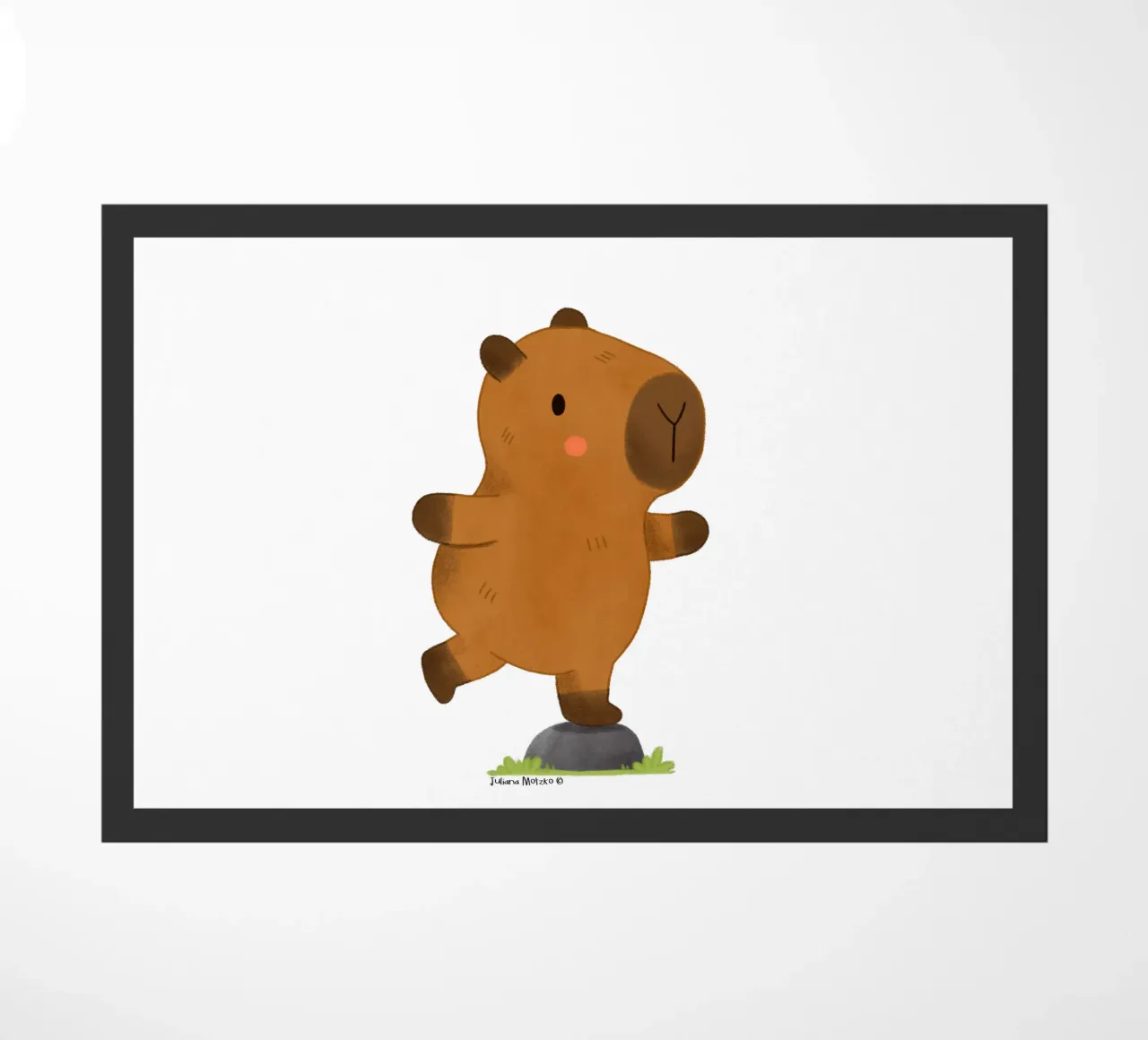 Capybara balancing doormat by julianamotzko