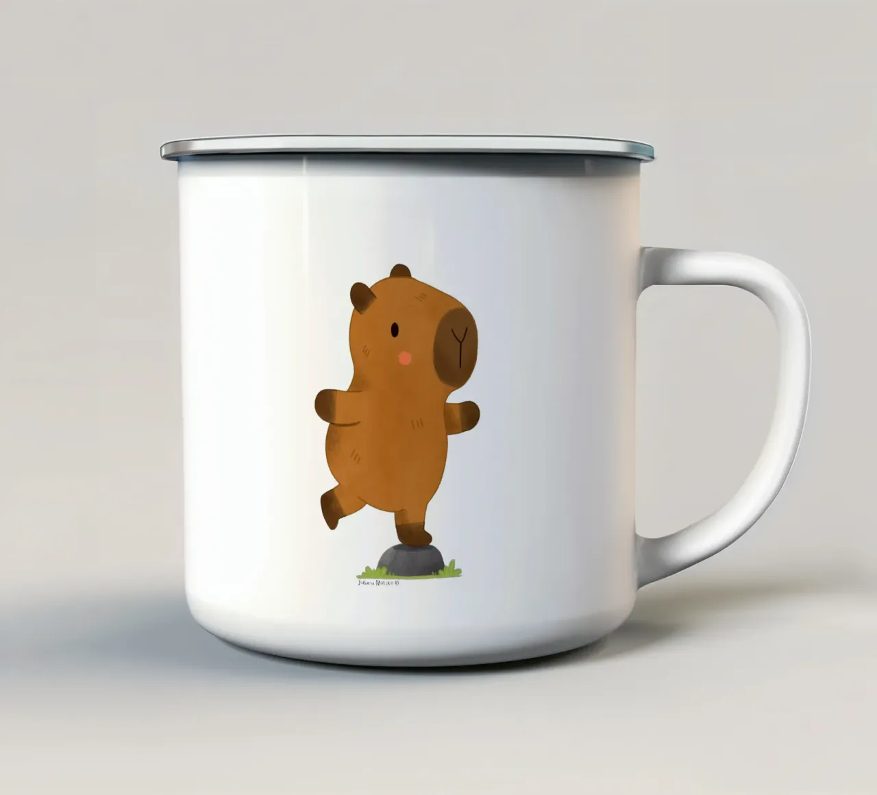 Bilanciamento del capibara tazza in smalto da julianamotzko