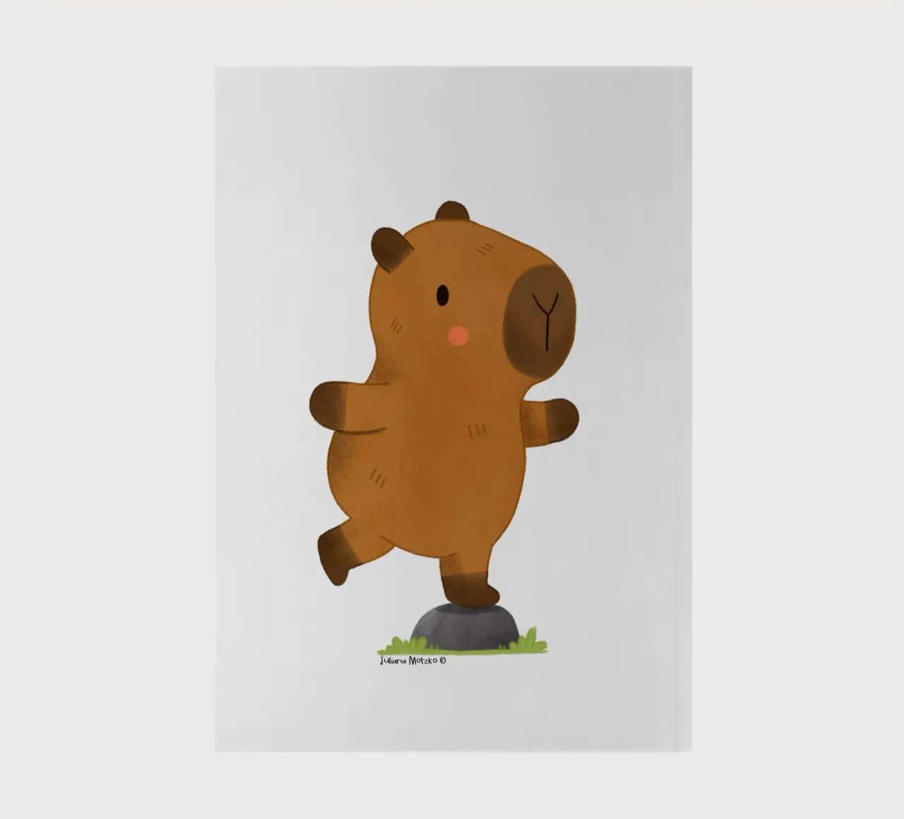 Capybara balancing notebook by julianamotzko