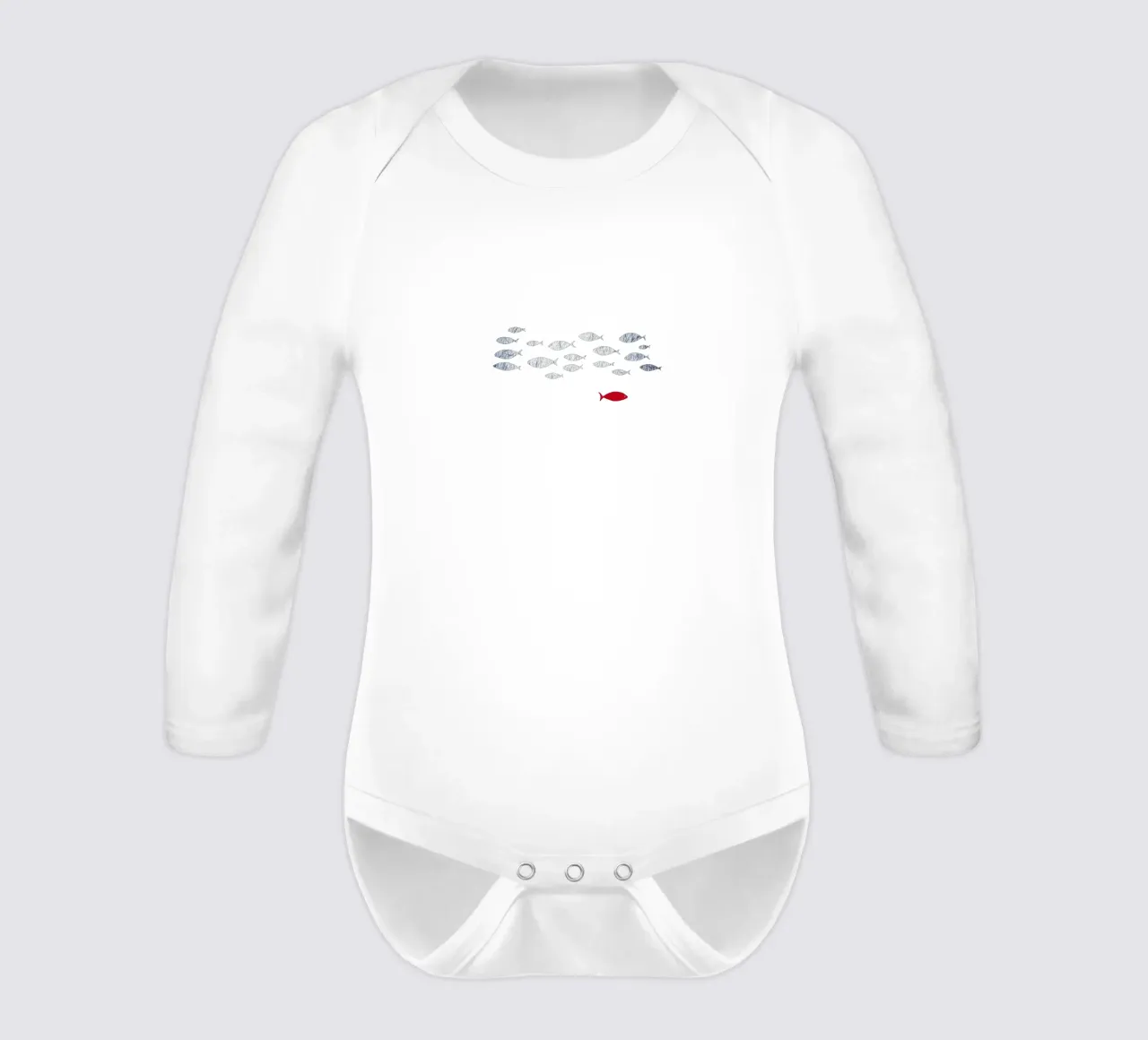 Pesce d'argento body neonato maniche lunghe da beamorello