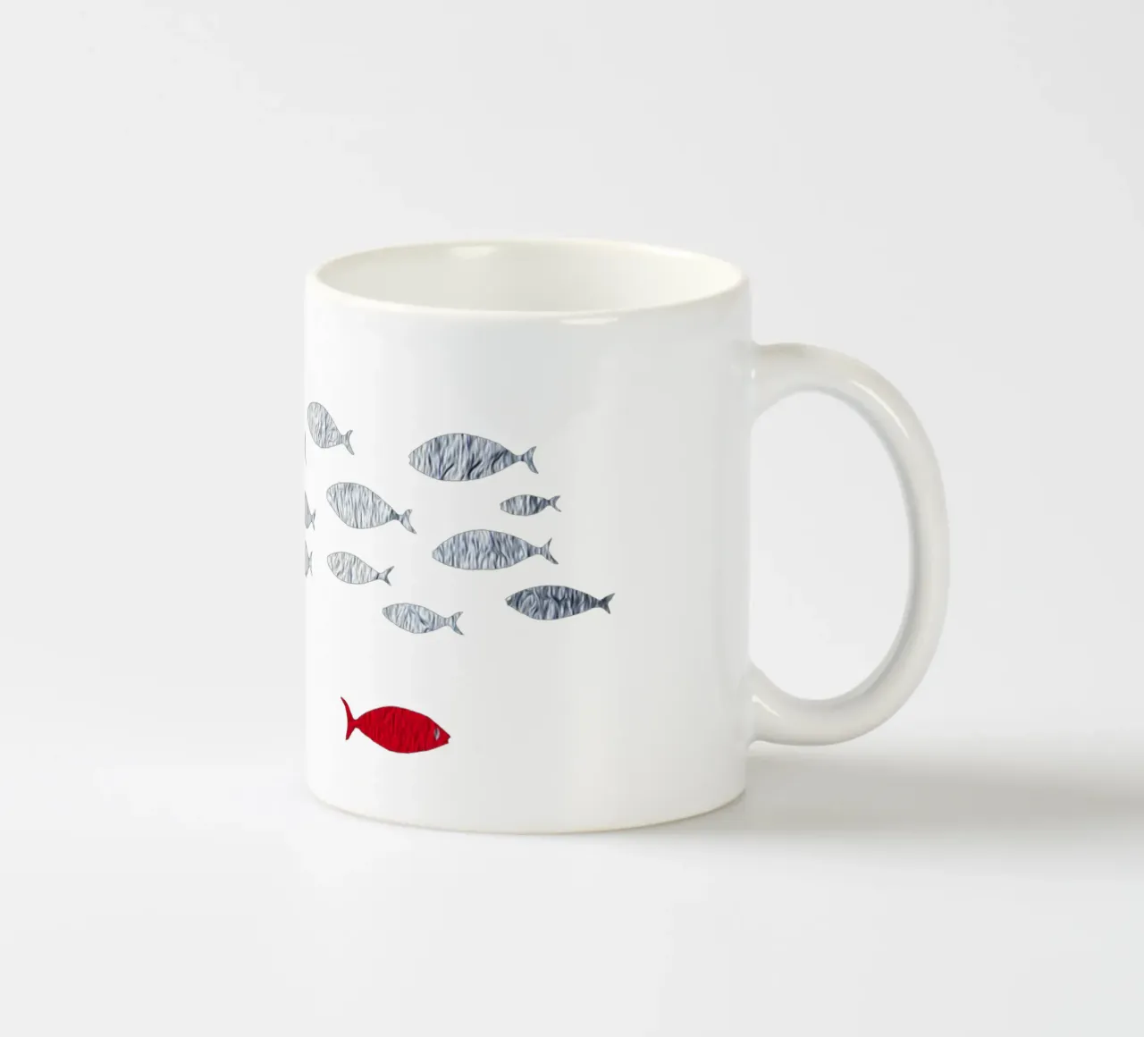 Pesce d'argento tazza in ceramica da beamorello