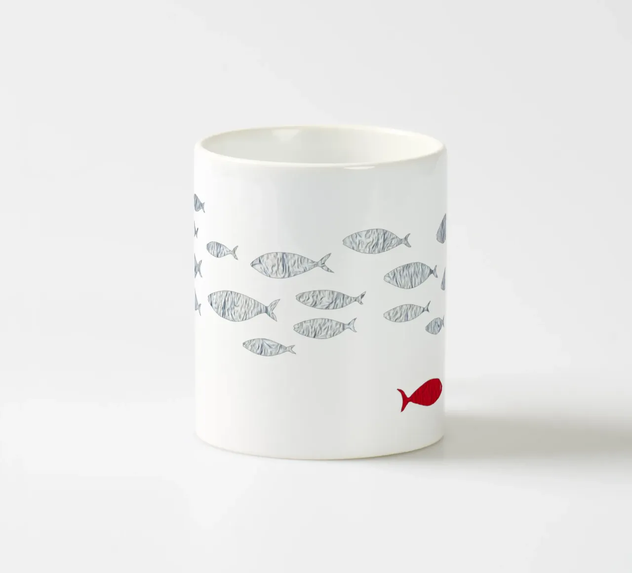 Pesce d'argento tazza in ceramica da beamorello
