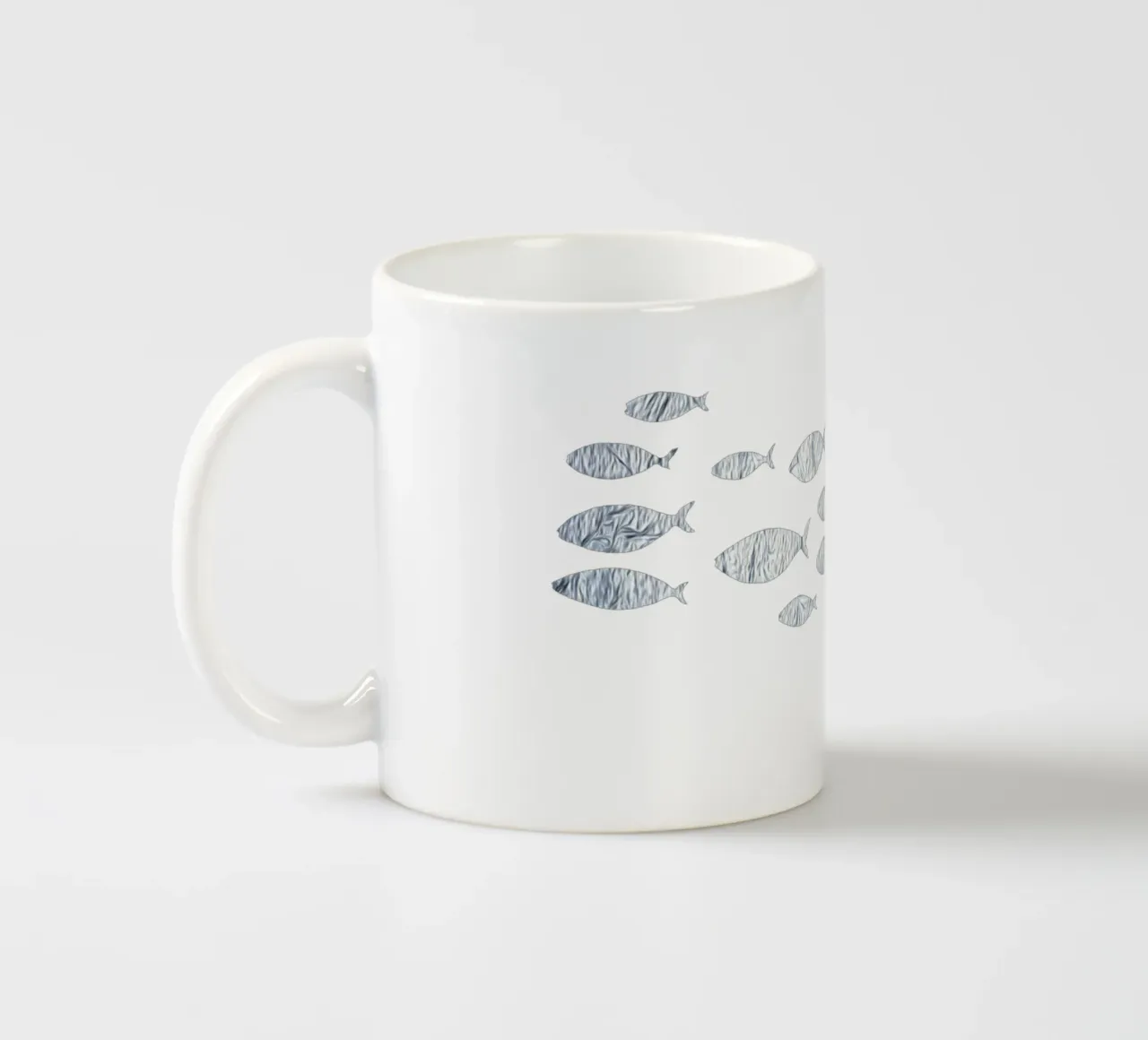 Pesce d'argento tazza in ceramica da beamorello