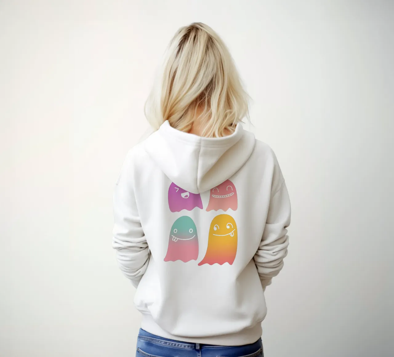 Geister Doodle Gradient felpa con cappuccio da BAINAI STYLE
