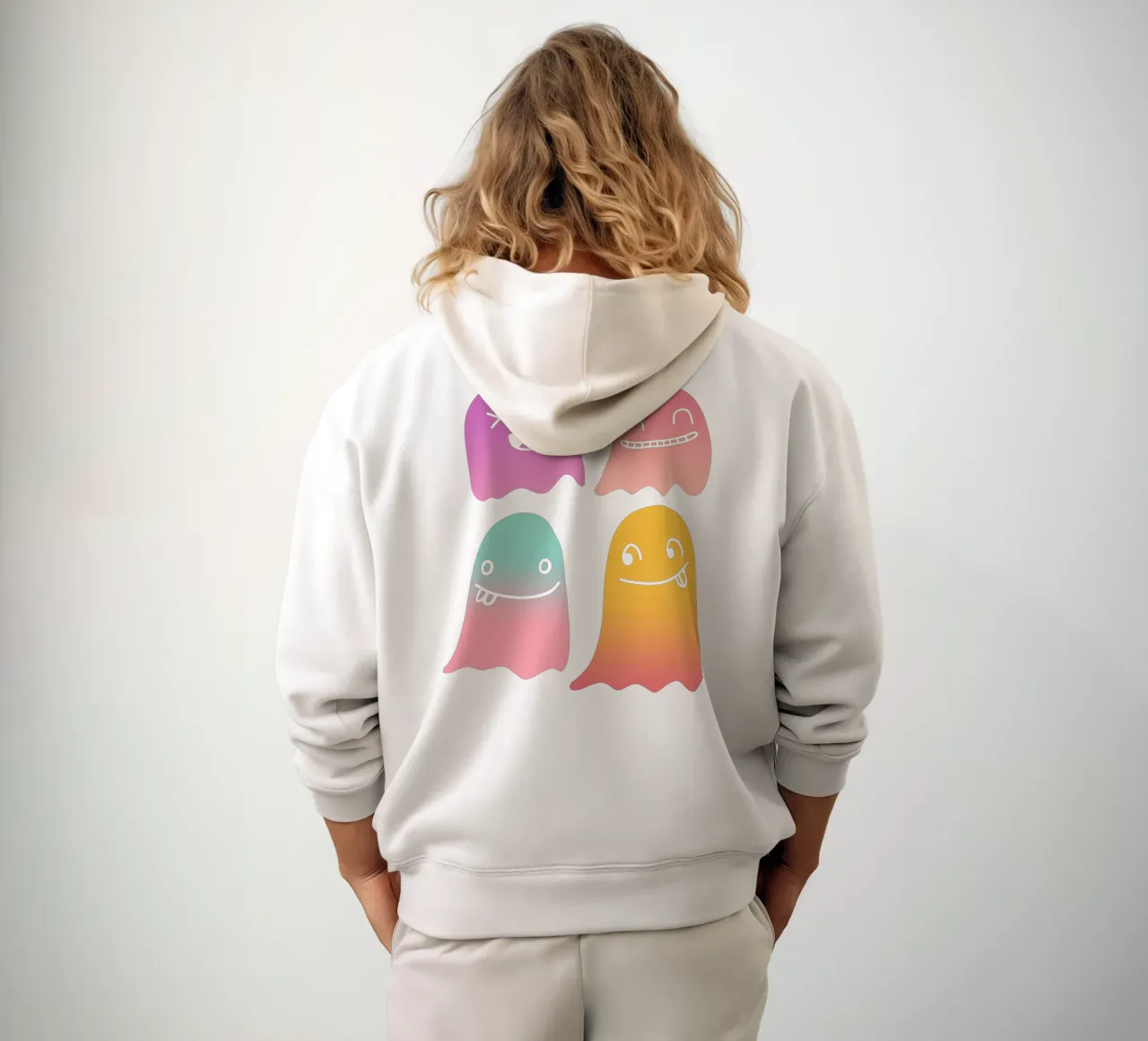 Geister Doodle Gradient felpa con cappuccio da BAINAI STYLE