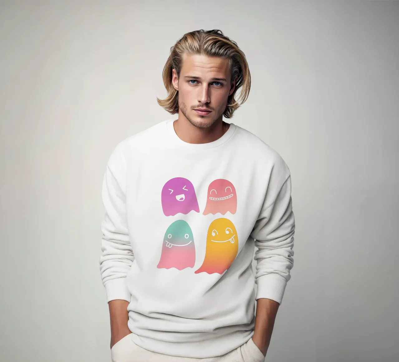 Geister Doodle Gradient sweat de BAINAI STYLE