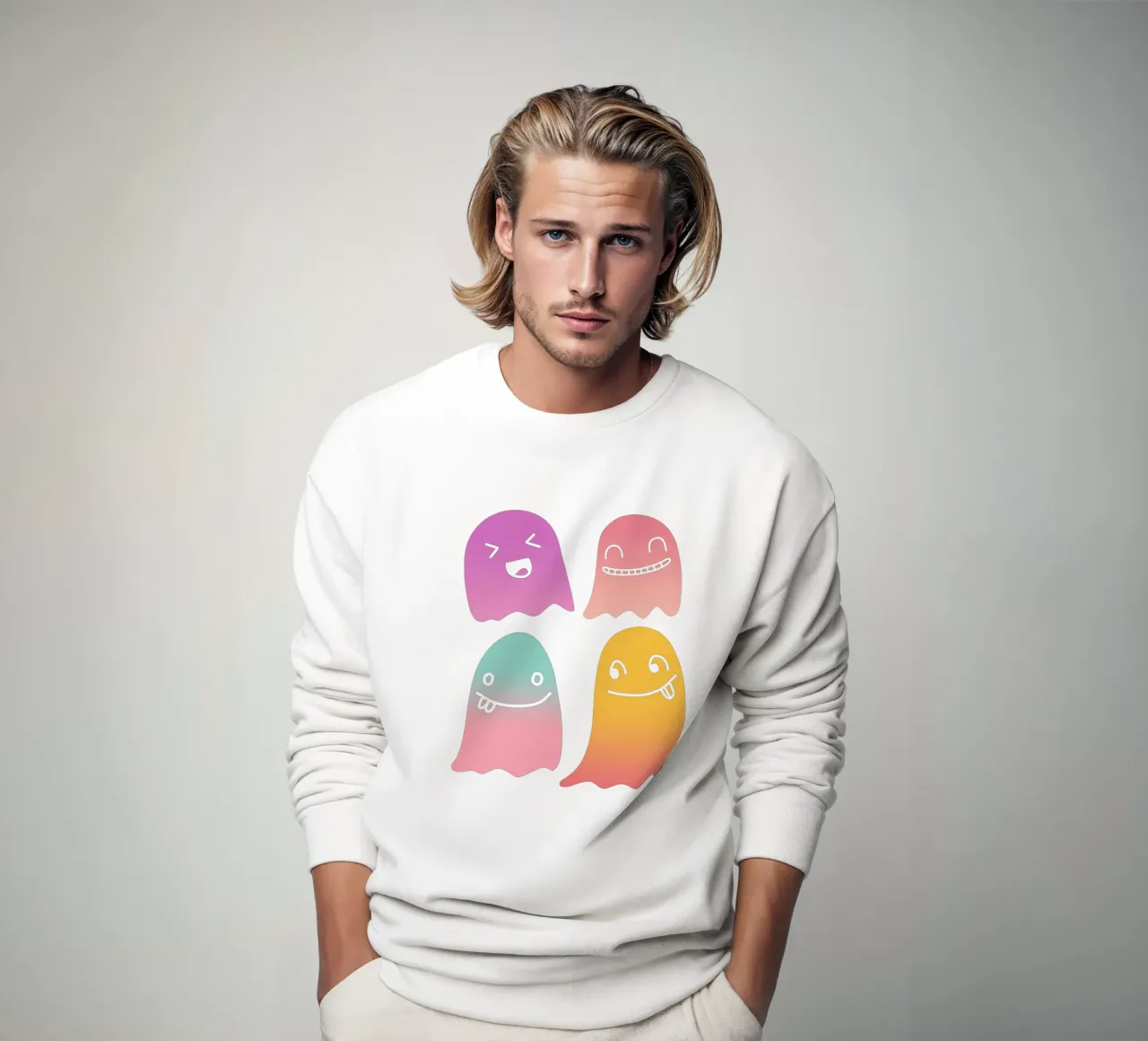Geister Doodle Gradient sudadera de BAINAI STYLE