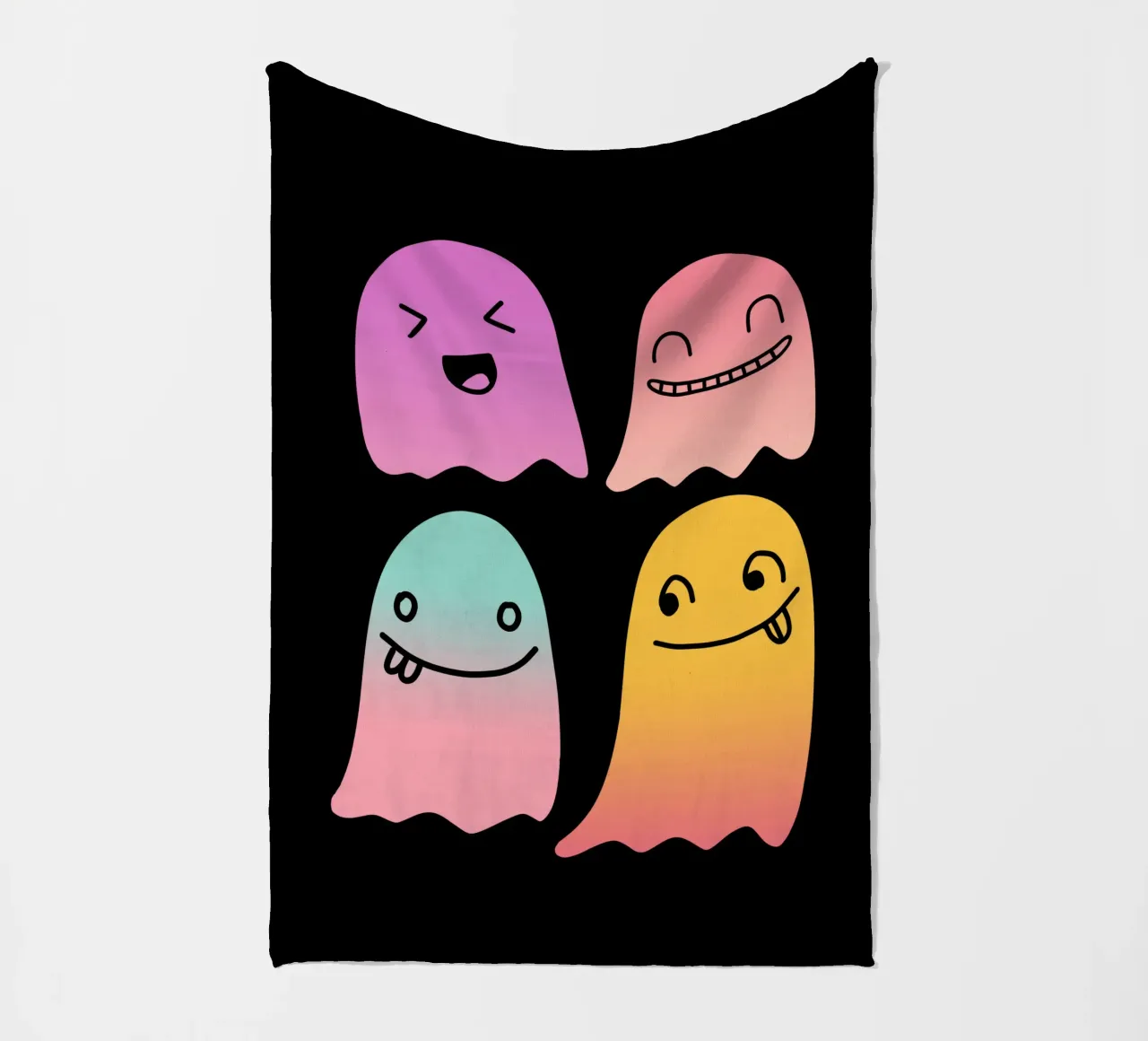 Geister Doodle Gradient coperta in pile da BAINAI STYLE