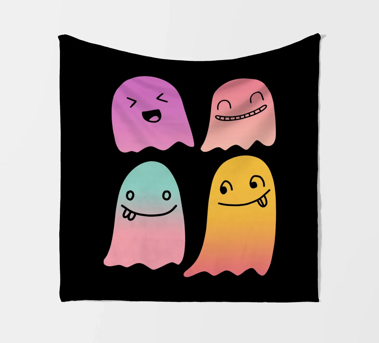 Geister Doodle Gradient coperta in pile da BAINAI STYLE