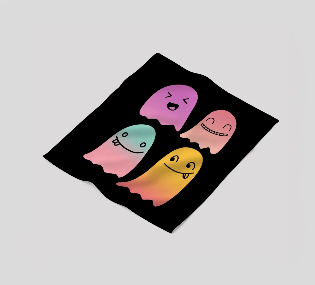 Geister Doodle Gradient coperta in pile da BAINAI STYLE