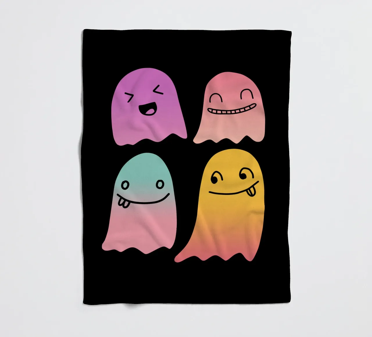 Geister Doodle Gradient coperta in pile da BAINAI STYLE