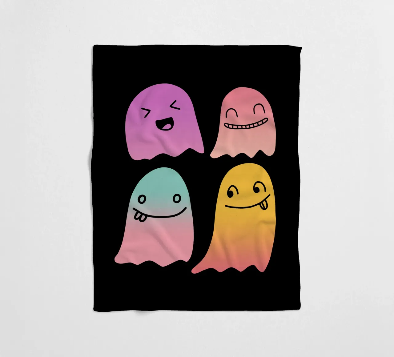 Geister Doodle Gradient coperta in pile da BAINAI STYLE