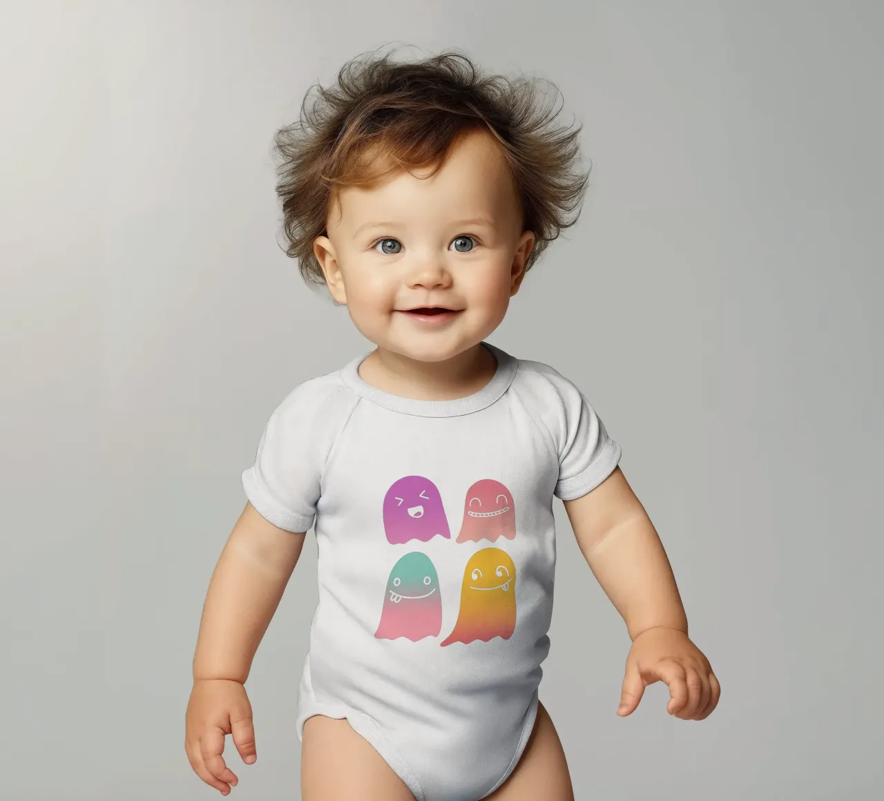 Geister Doodle Gradient body neonato maniche corte da BAINAI STYLE