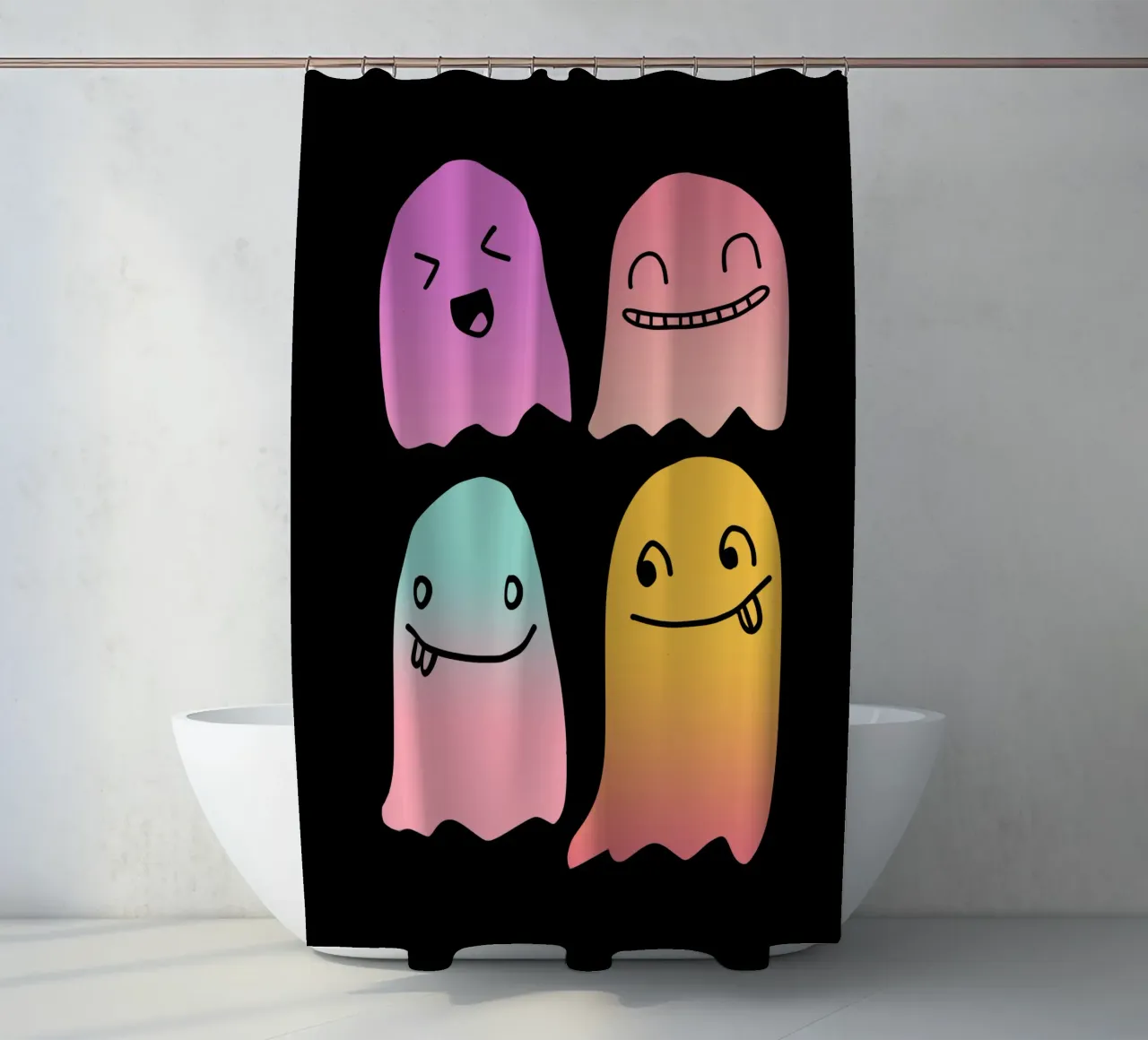 Geister Doodle Gradient tenda da doccia da BAINAI STYLE