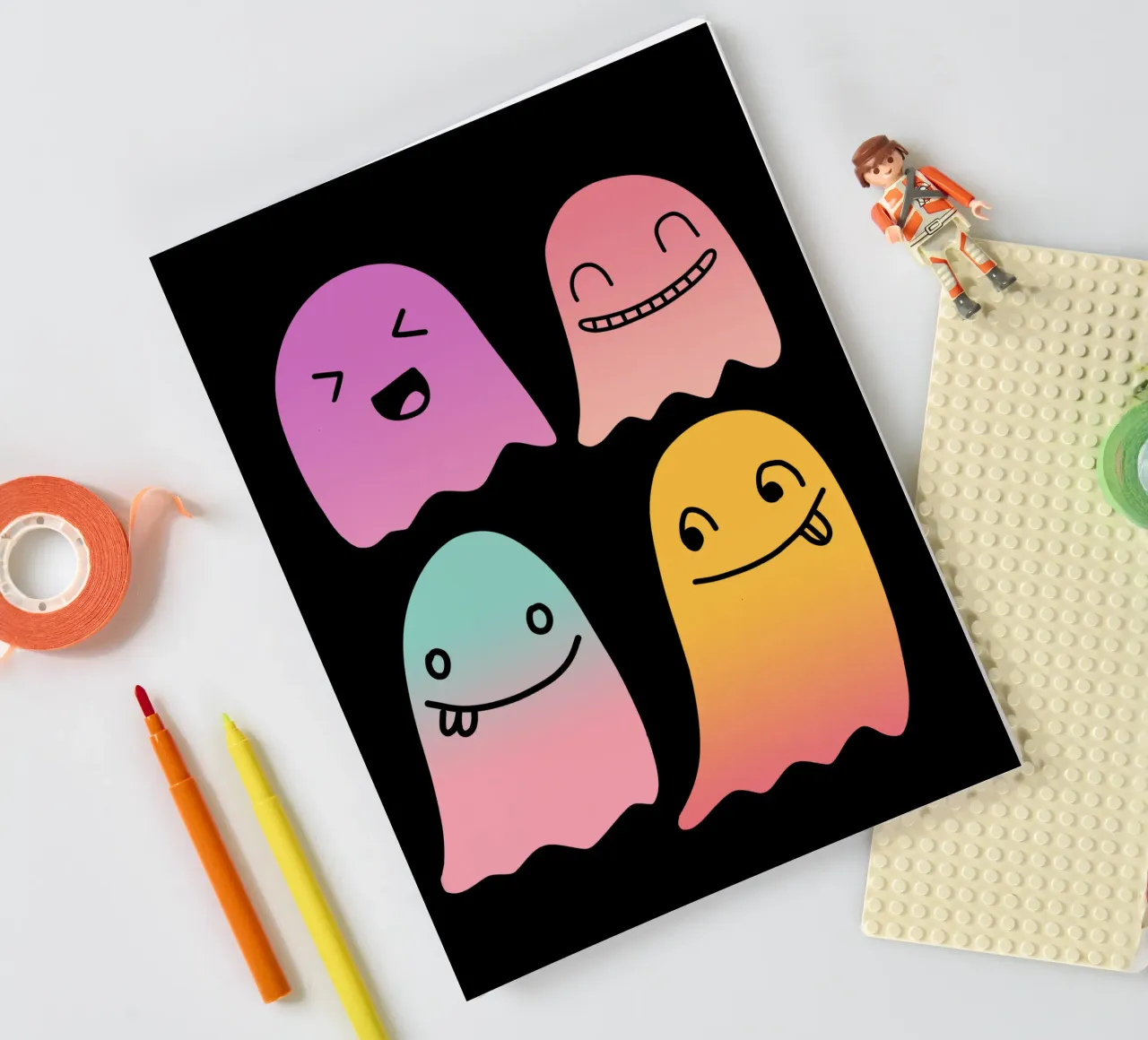 Geister Doodle Gradient notebook by BAINAI STYLE