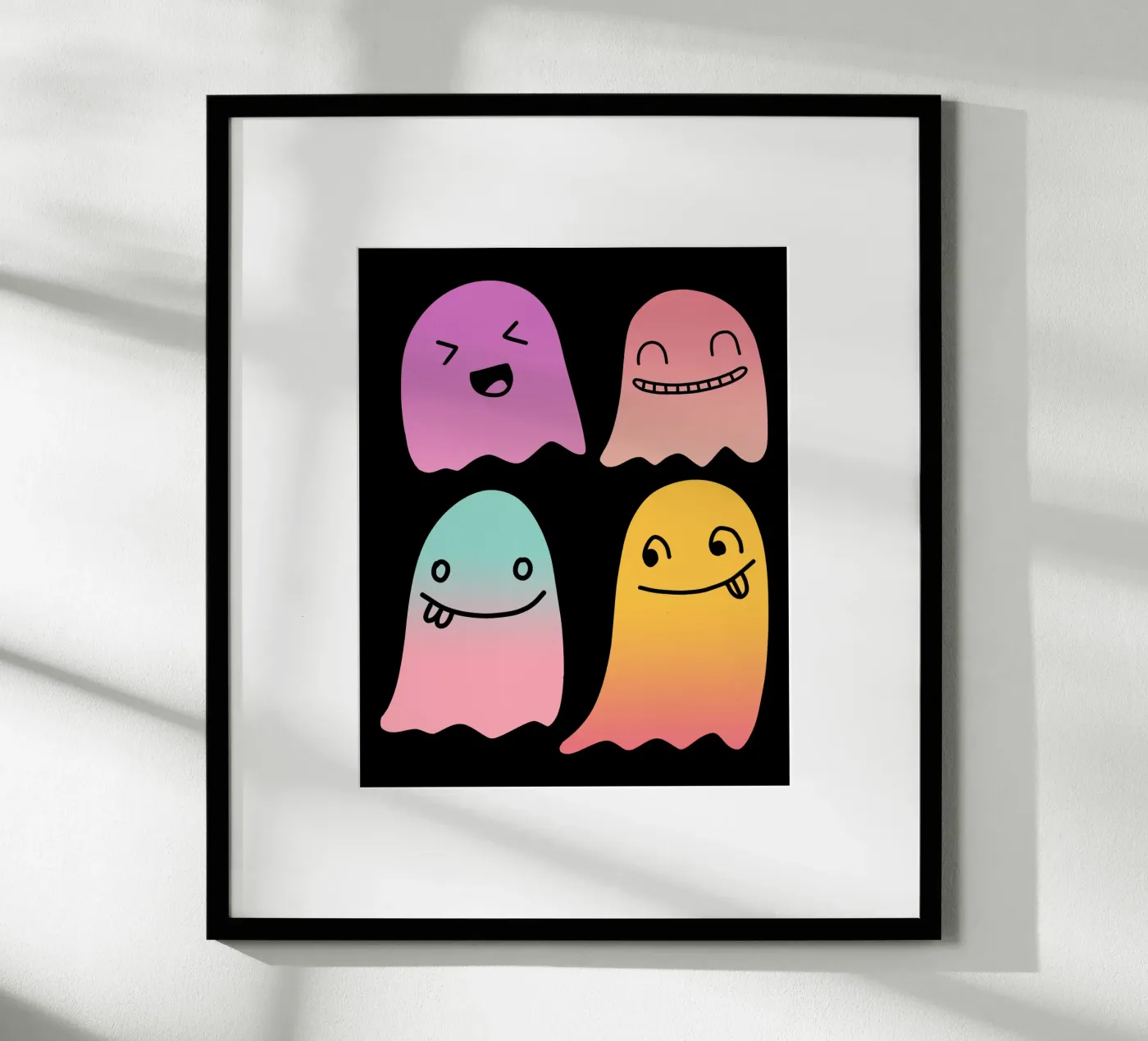 Geister Doodle Gradient poster da BAINAI KAWAII