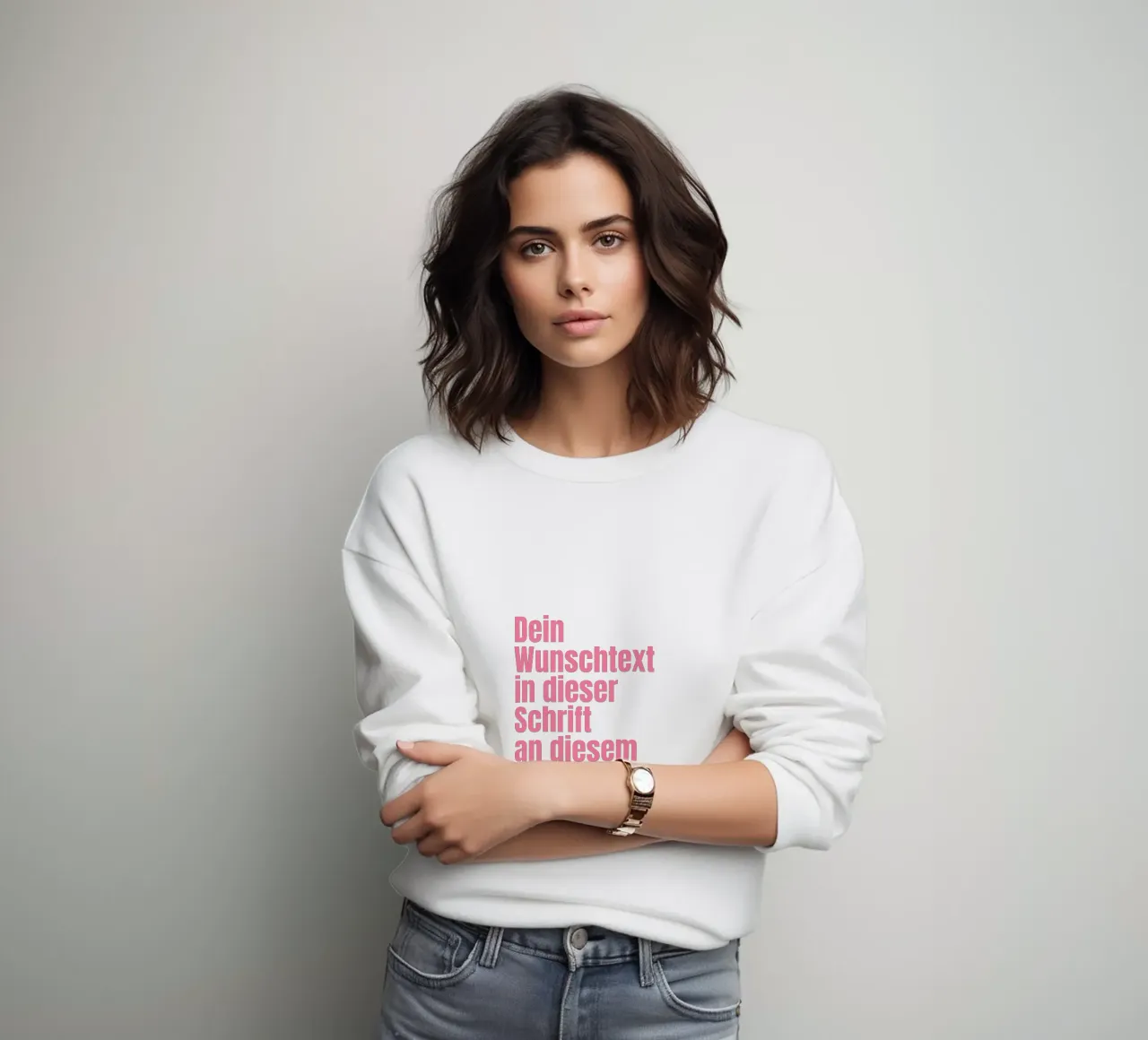 Wunschtext in pink rosa sweat de WORTSPIEL