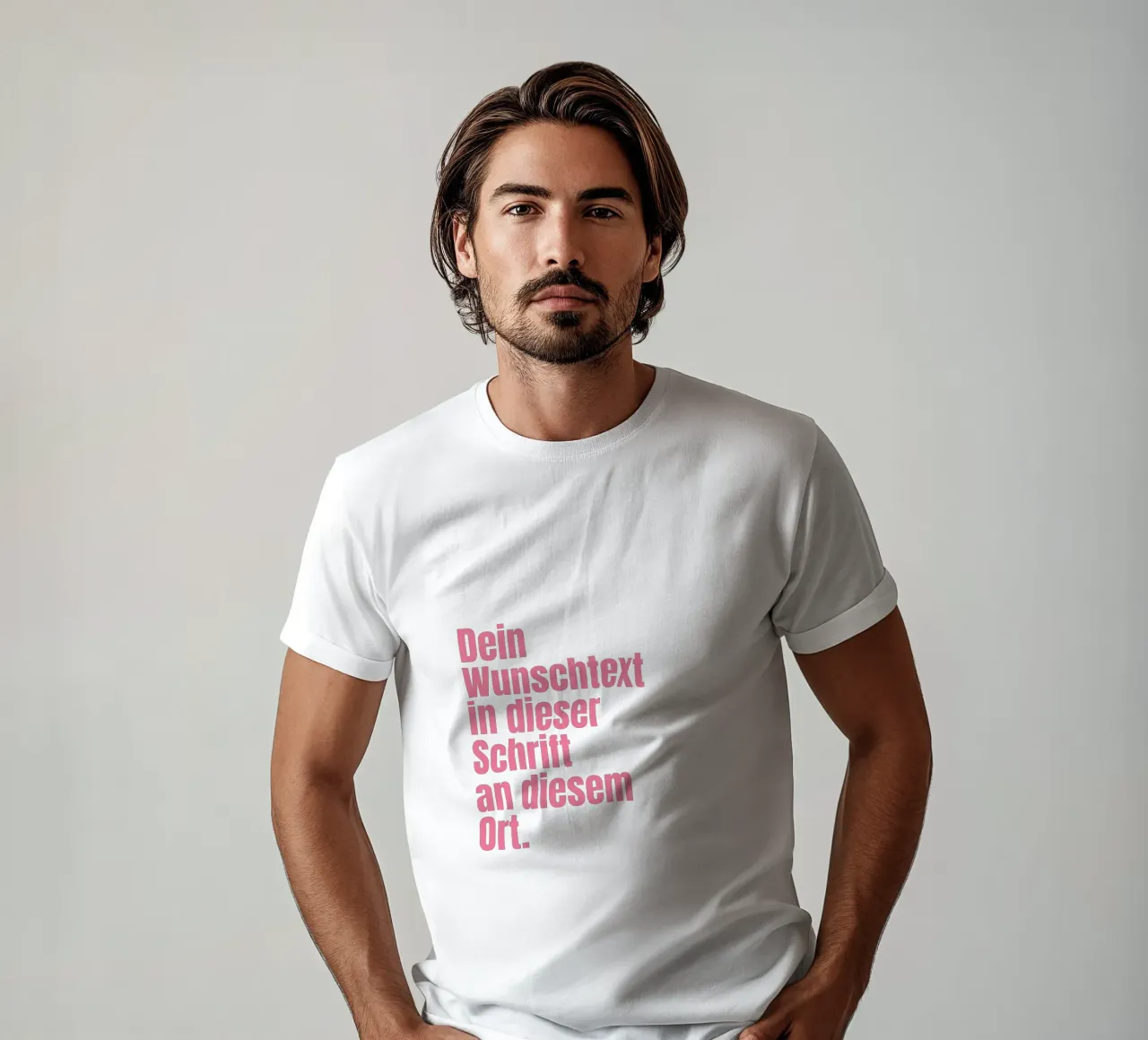 Wunschtext in pink rosa t-shirt da WORTSPIEL