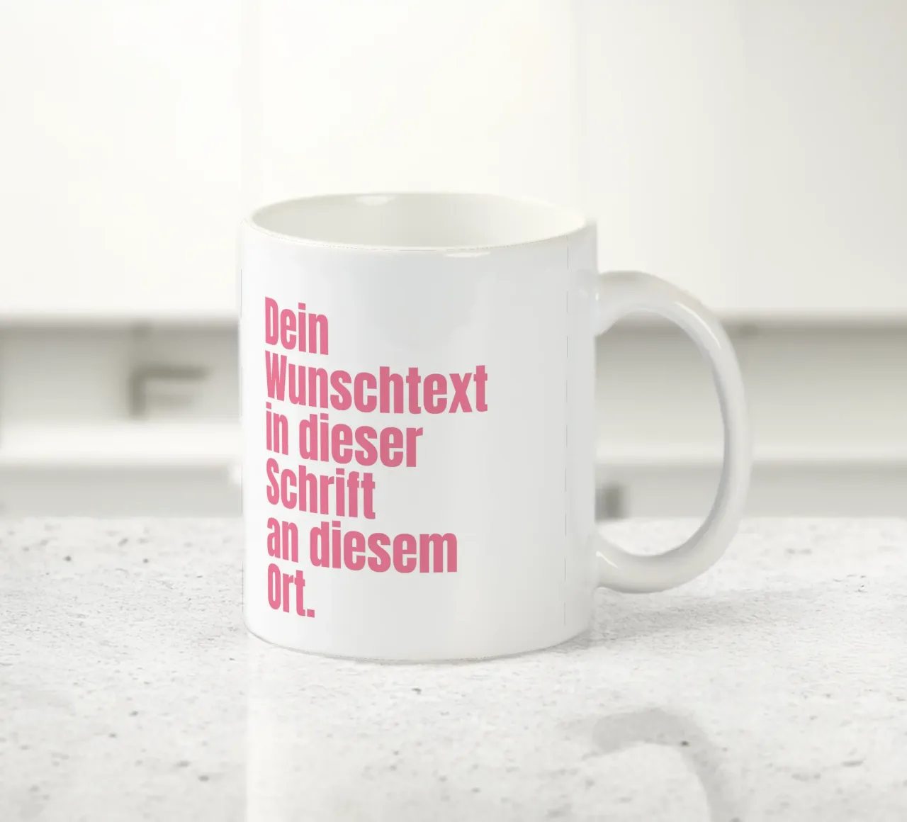 Wunschtext in pink rosa tazza in ceramica da WORTSPIEL