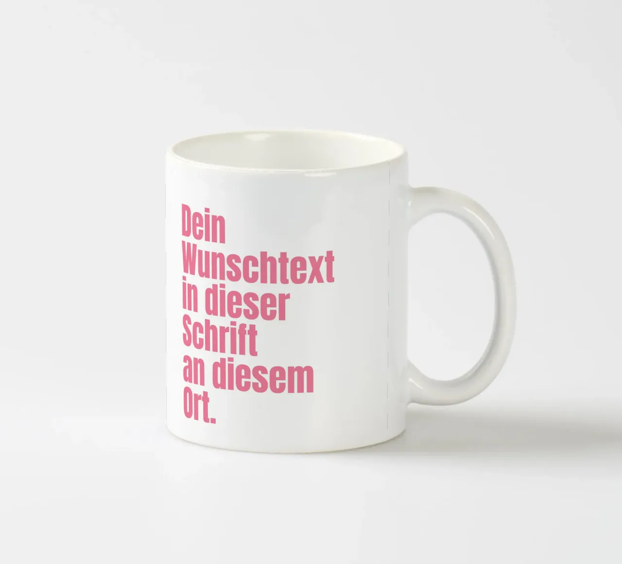 Wunschtext in pink rosa tazza in ceramica da WORTSPIEL