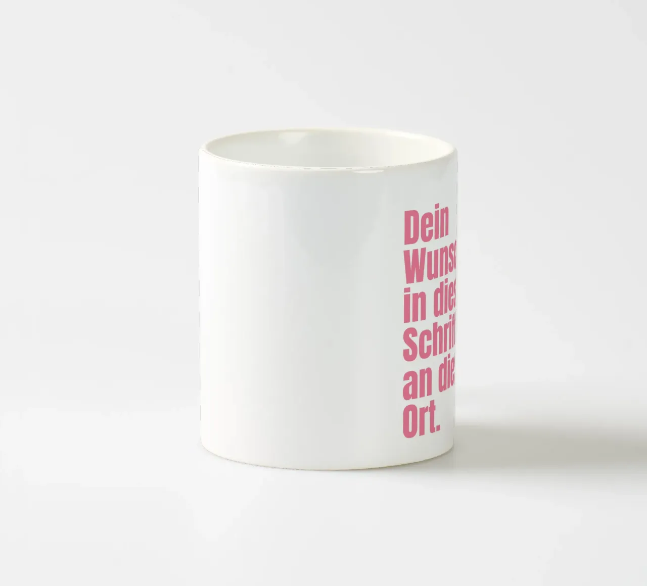 Wunschtext in pink rosa tazza in ceramica da WORTSPIEL