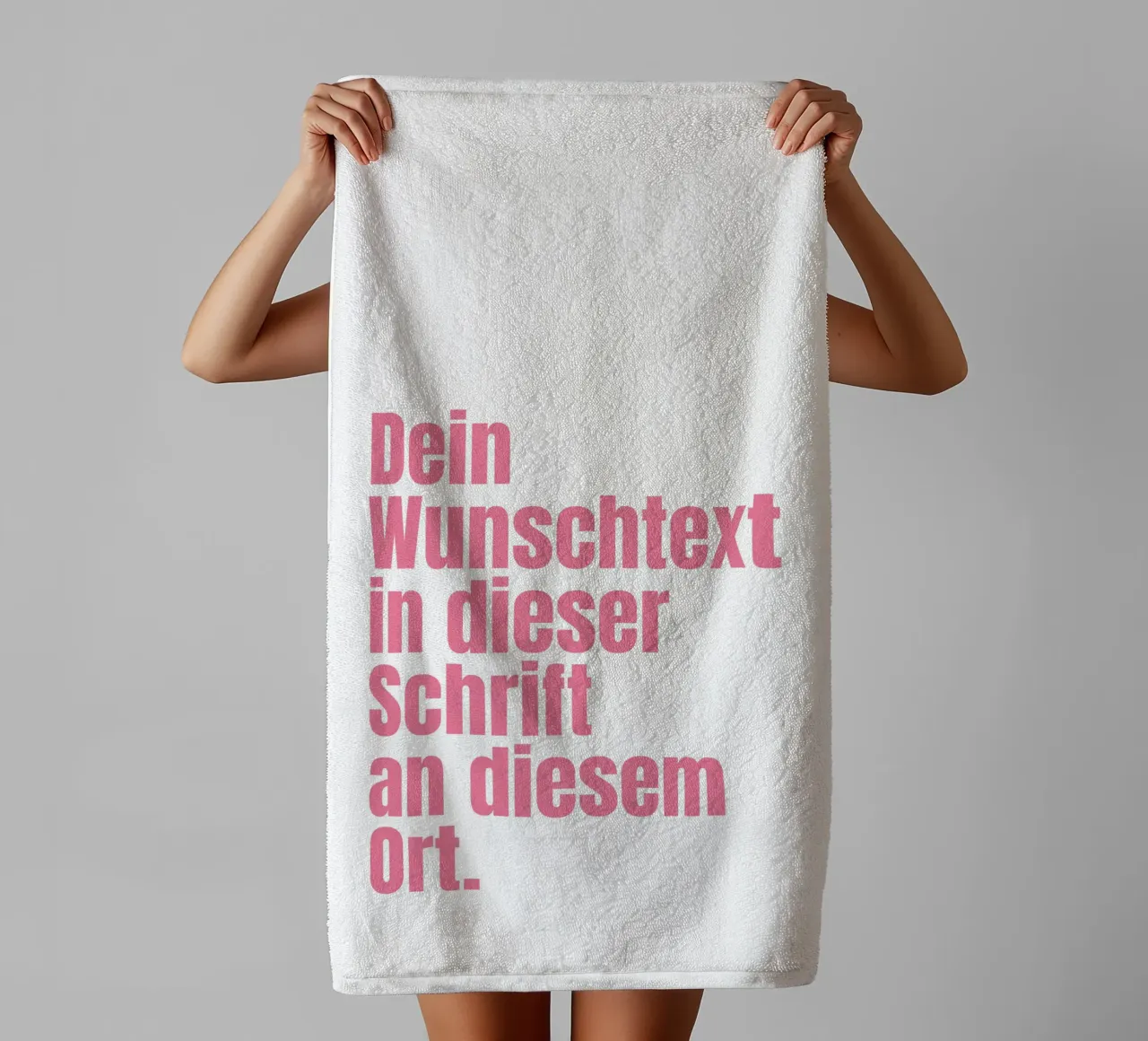 Wunschtext in pink rosa asciugamano da bagno da WORTSPIEL