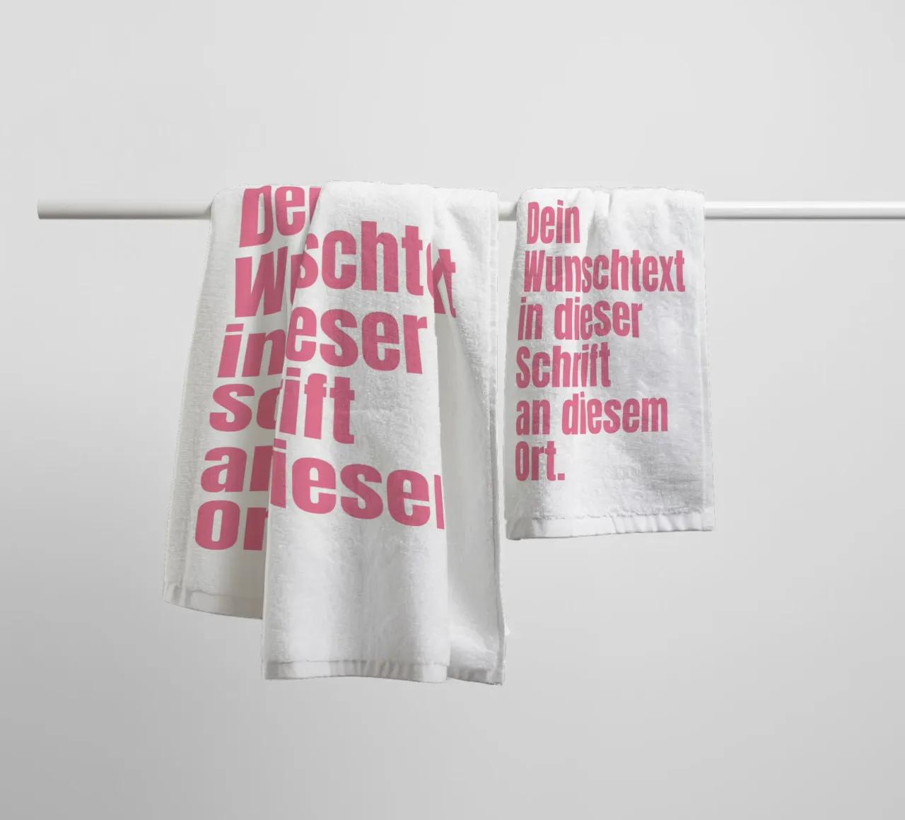 Wunschtext in pink rosa asciugamano da bagno da WORTSPIEL