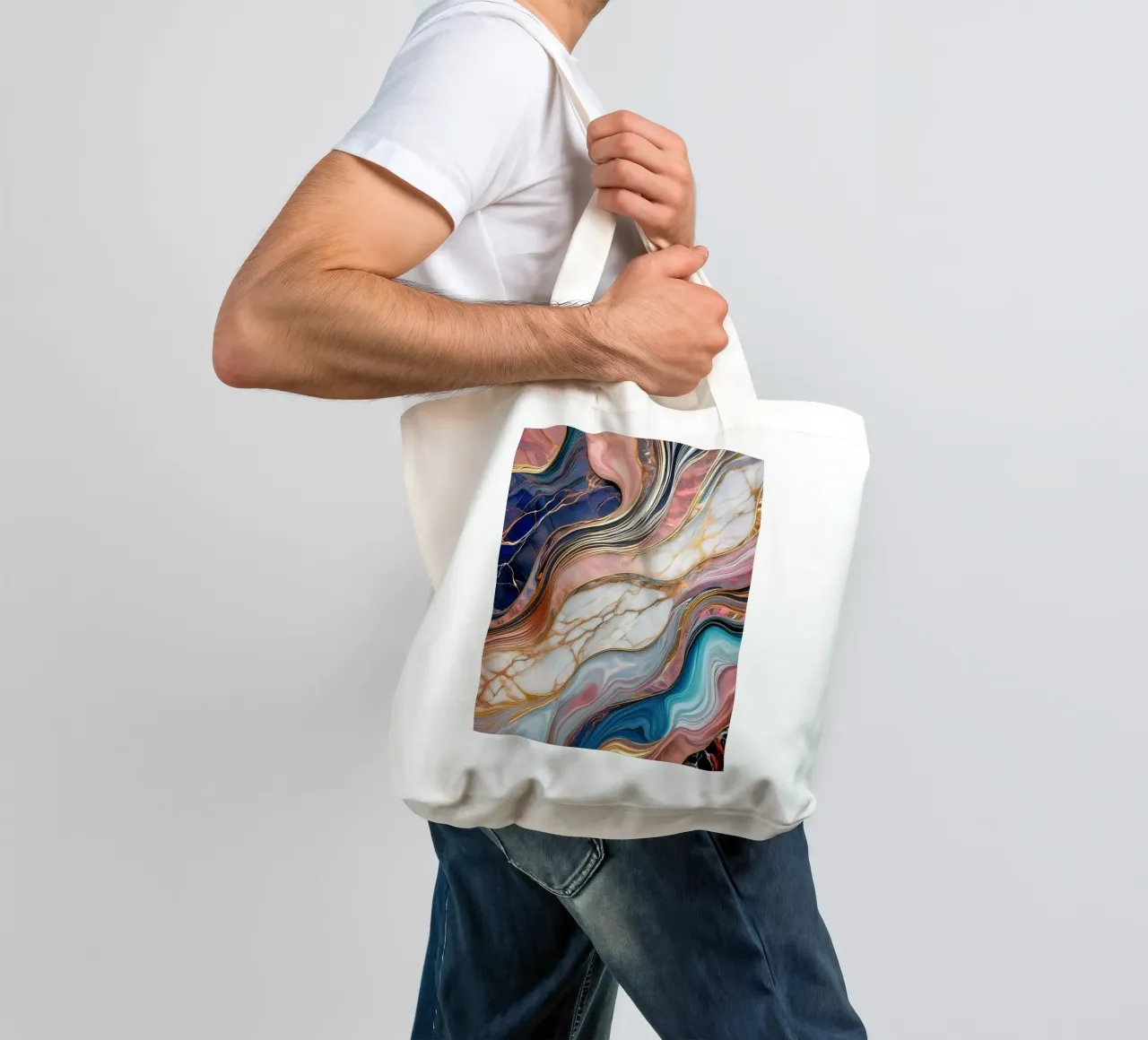 Impression marbrée - Rose #1 tote bag de Hightown Design