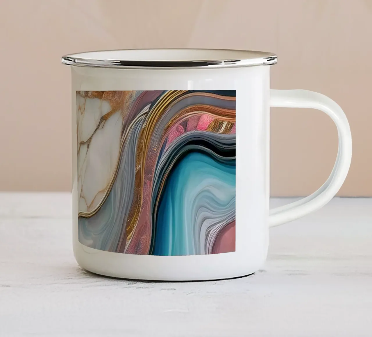 Stampa su marmo - Rosa #1 tazza in smalto da Hightown Design