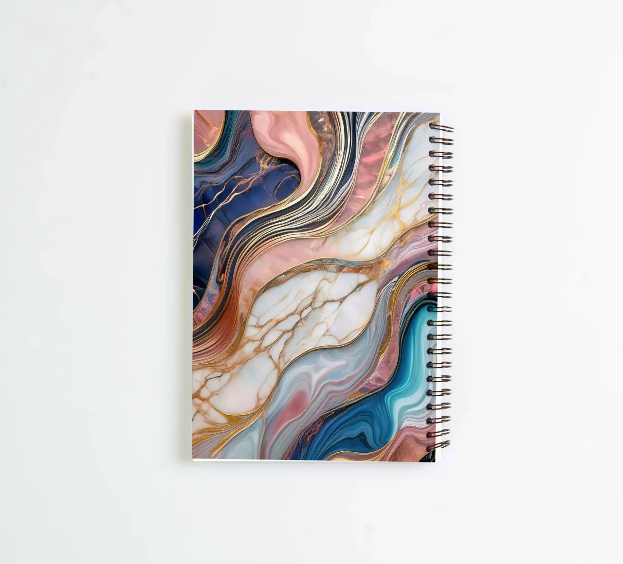 Marble print - Pink #1 spiral notebook by Hightown Design