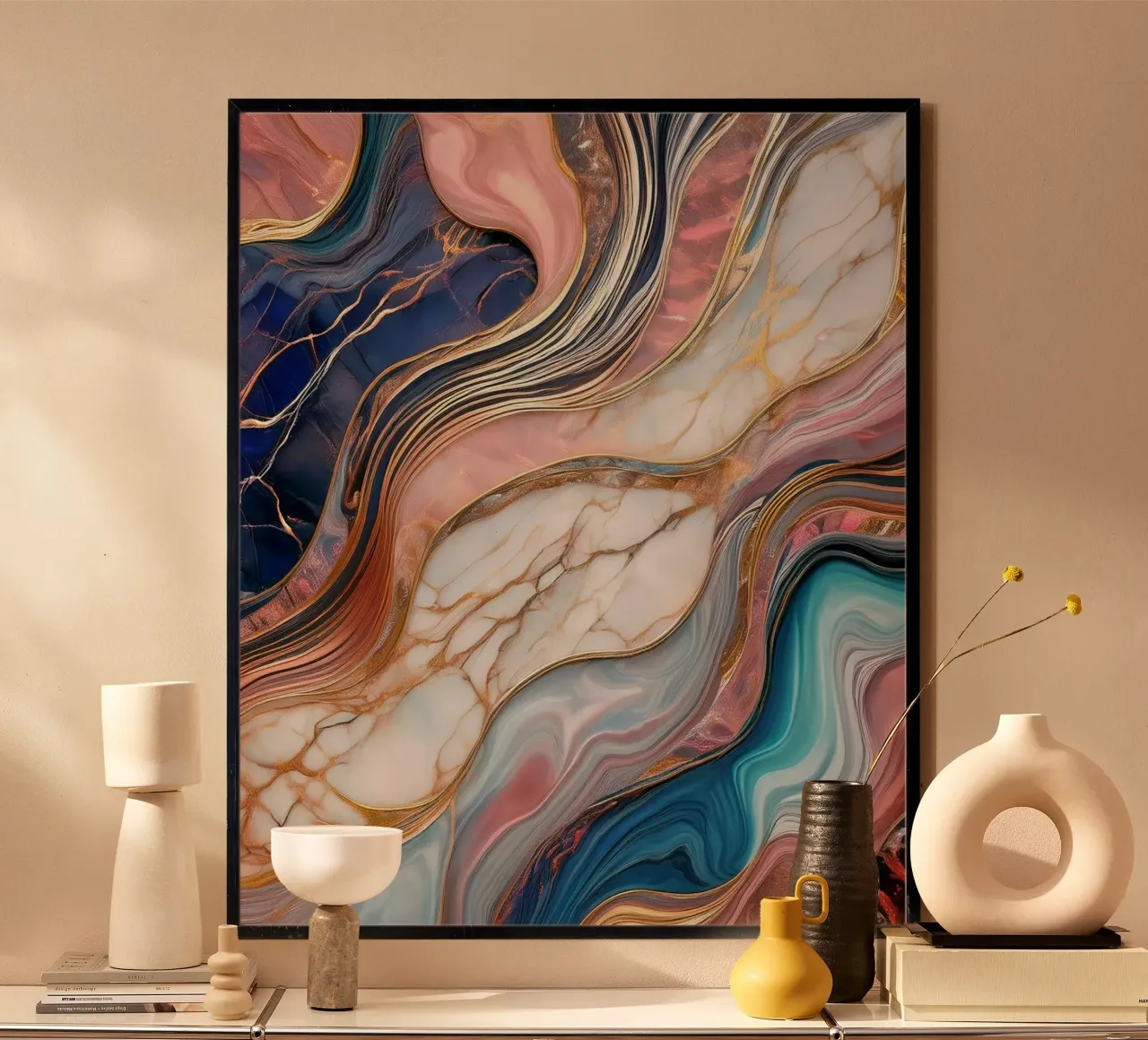 Marble print - Pink #1 hahnemühle by Hightown Design