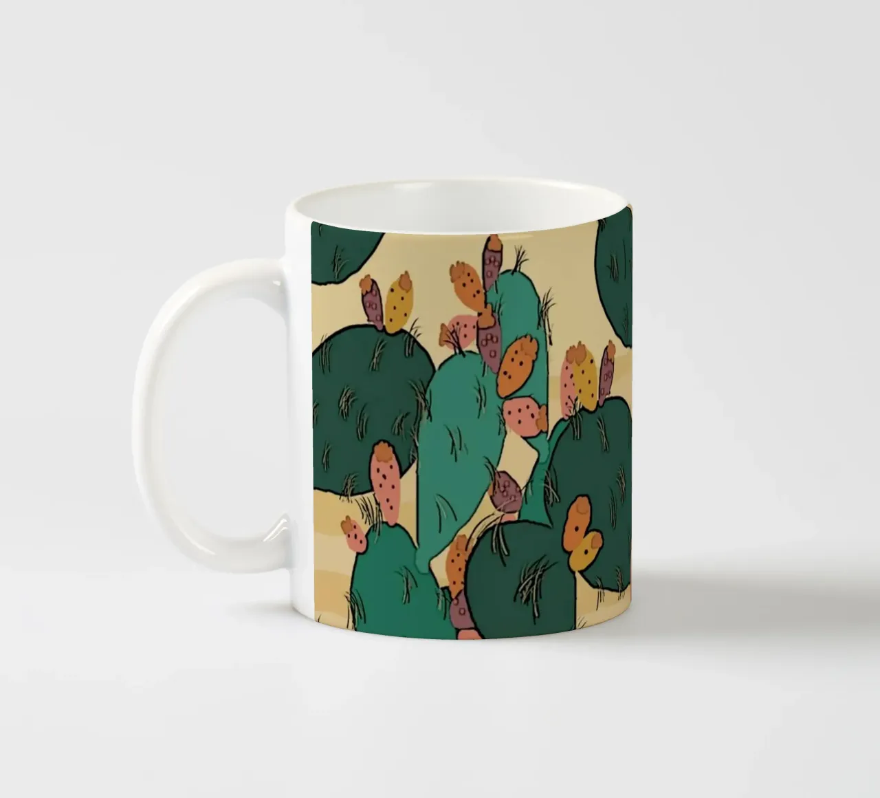 Opuntia ficus tazza in ceramica da beamorello