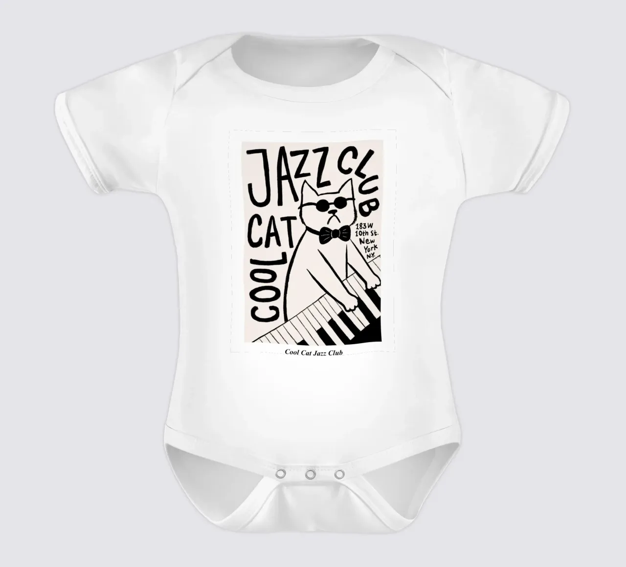 Cool Cat Jazz Club body neonato maniche corte da janna shop