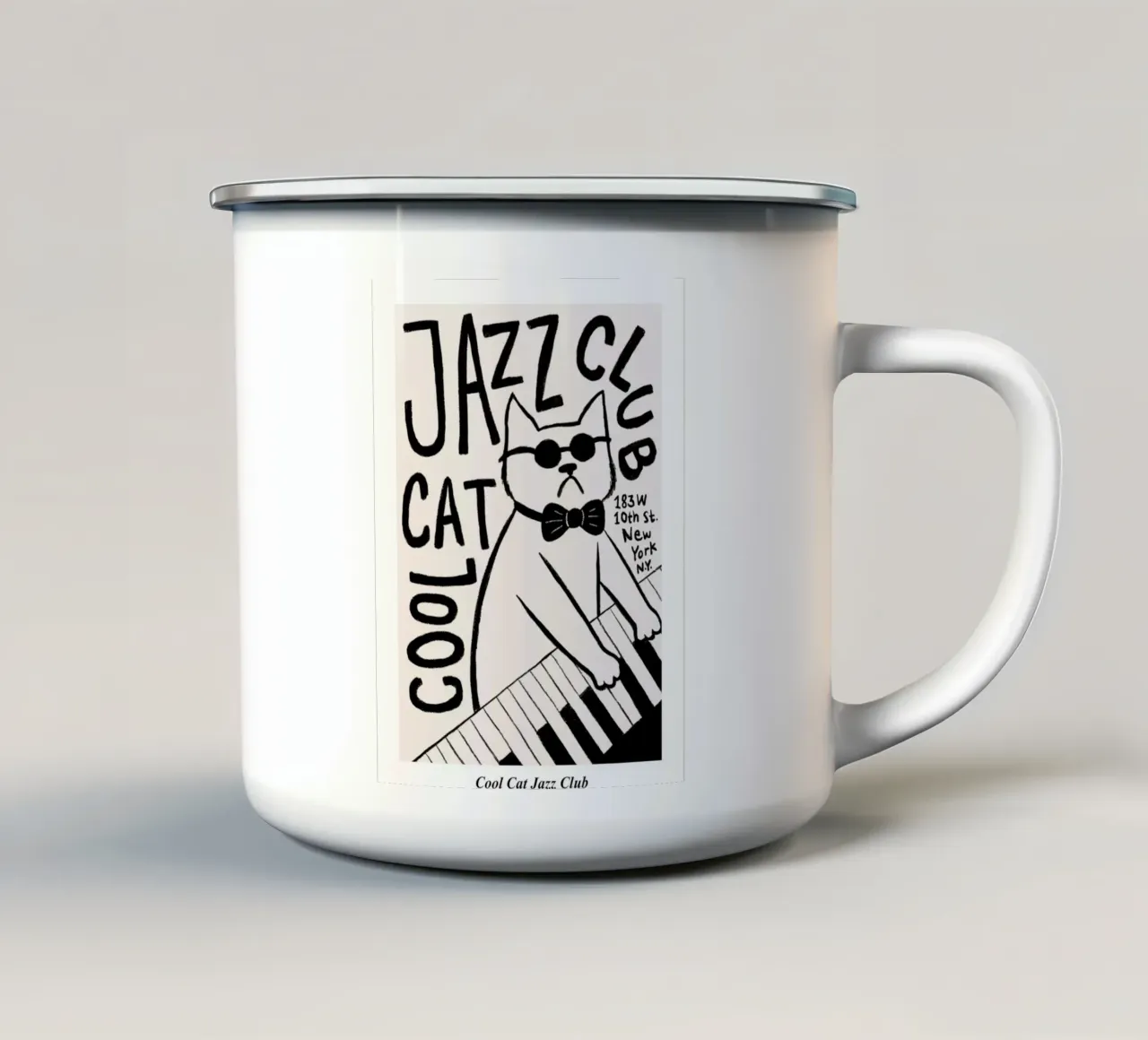 Cool Cat Jazz Club tazza in smalto da janna shop