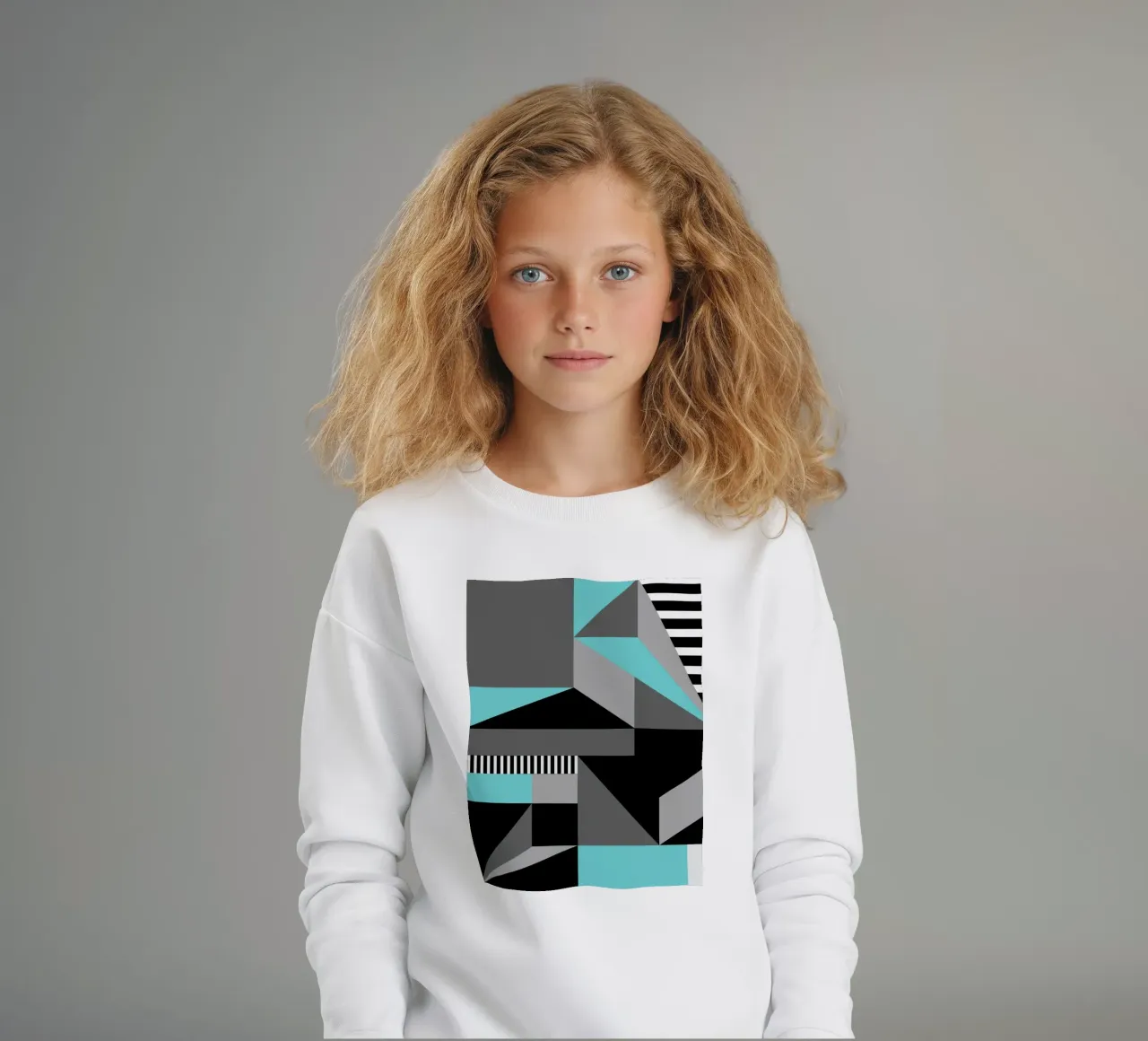 Geometria a righe felpa bambino da Kim Hubball Studio