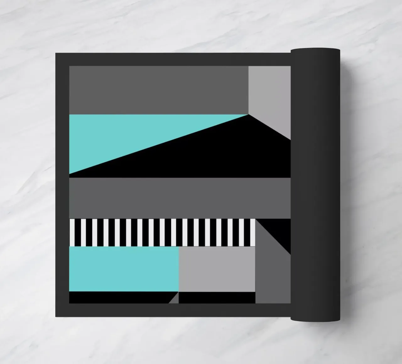 Striped Geometry doormat by Kim Hubball Studio