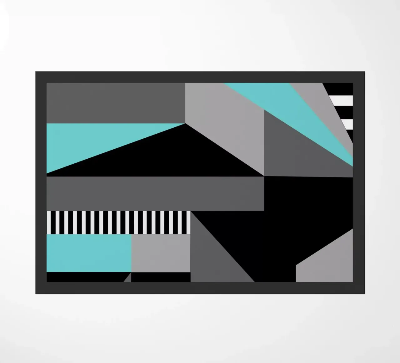 Striped Geometry doormat by Kim Hubball Studio