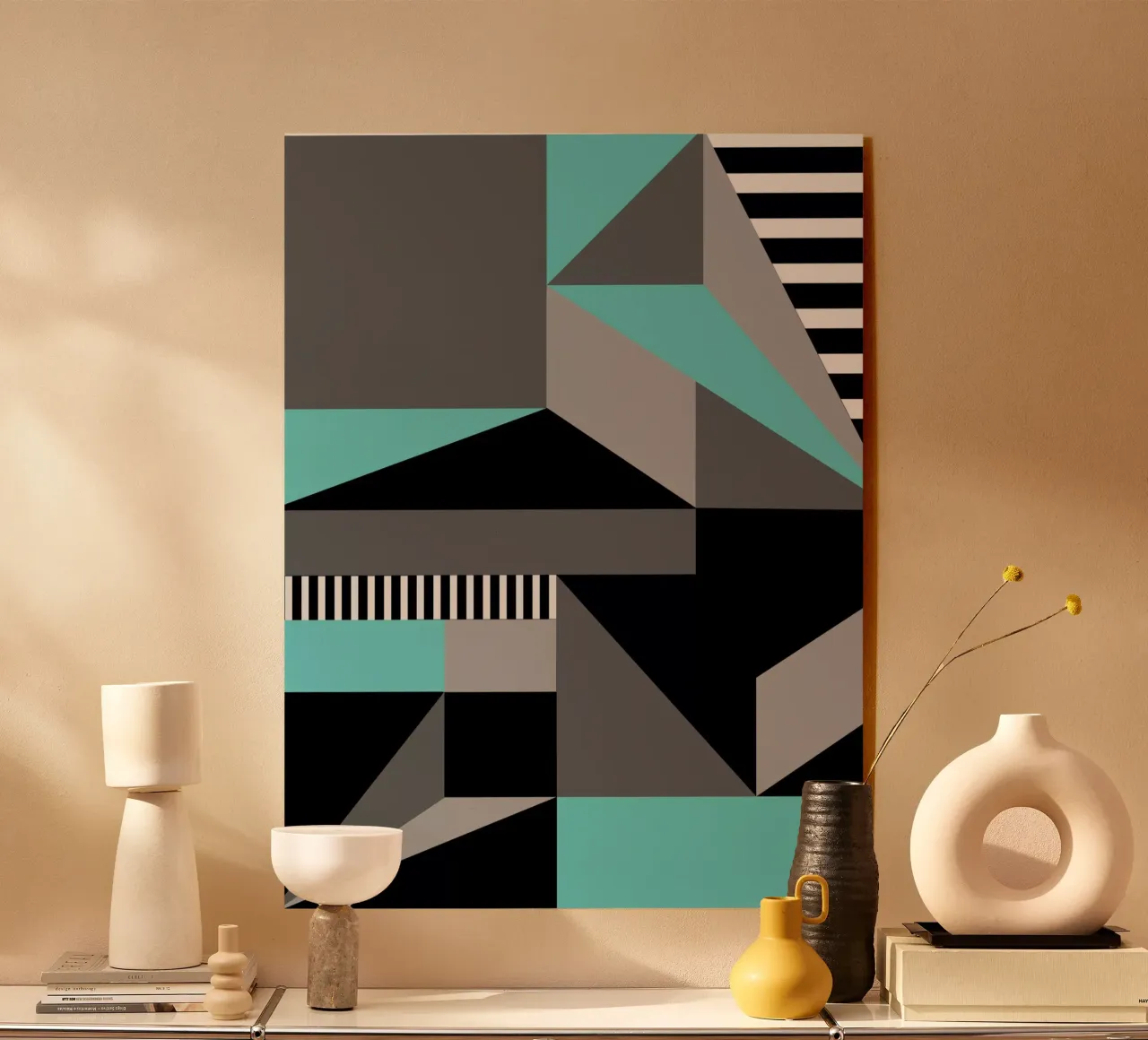 Geometria a righe plexiglass da Kim Hubball Studio