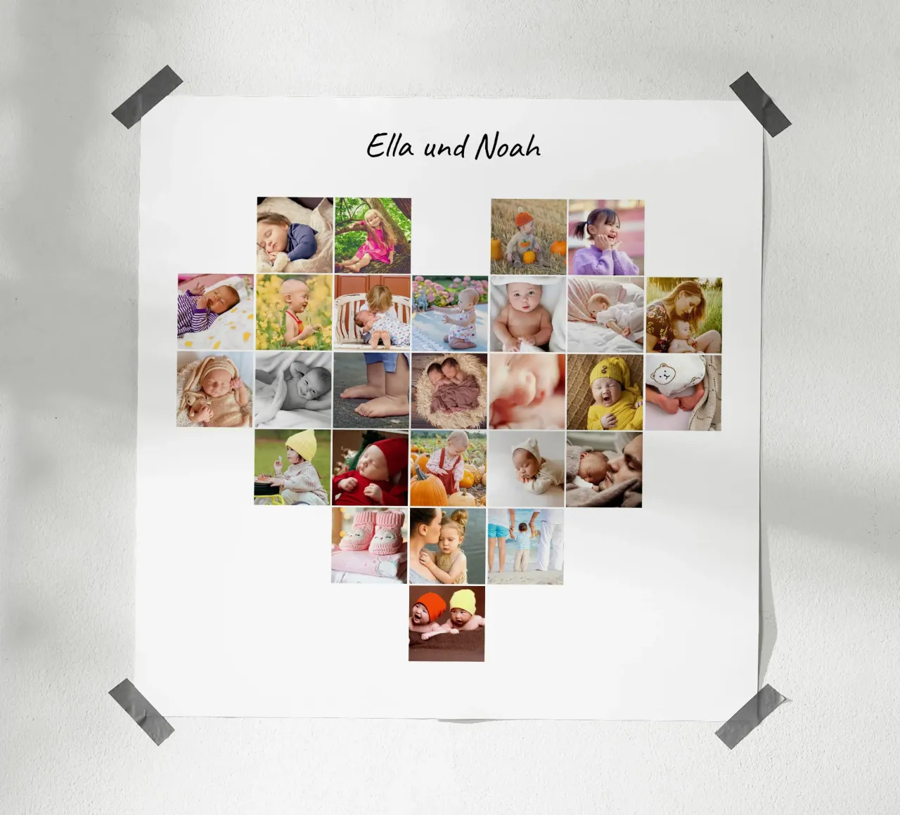 Photo collage heart poster by eyes & tries