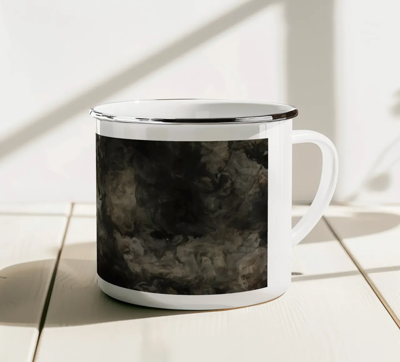 Abstract Painting with Humanoid Form enamel mug by DesignDoodle