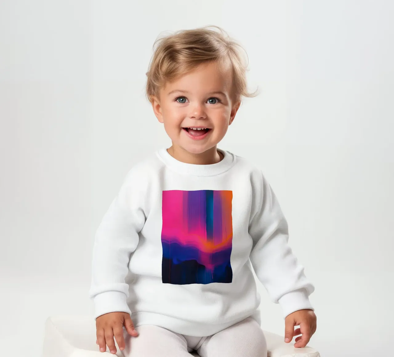 Pittura astratta con striature verticali di rosa viola blu felpa neonato da DesignDoodle