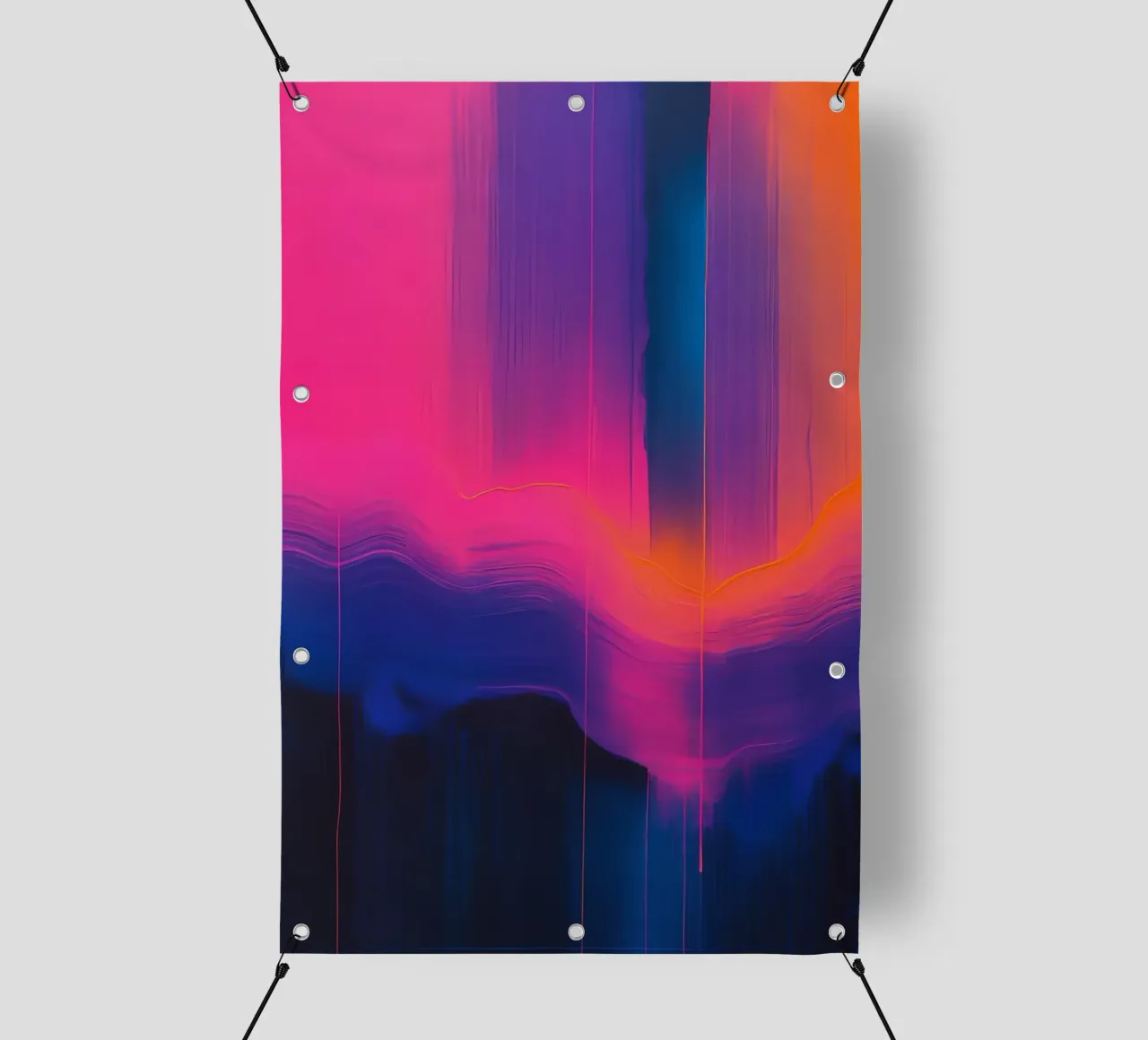 Pittura astratta con striature verticali di rosa viola blu telo in pvc da DesignDoodle