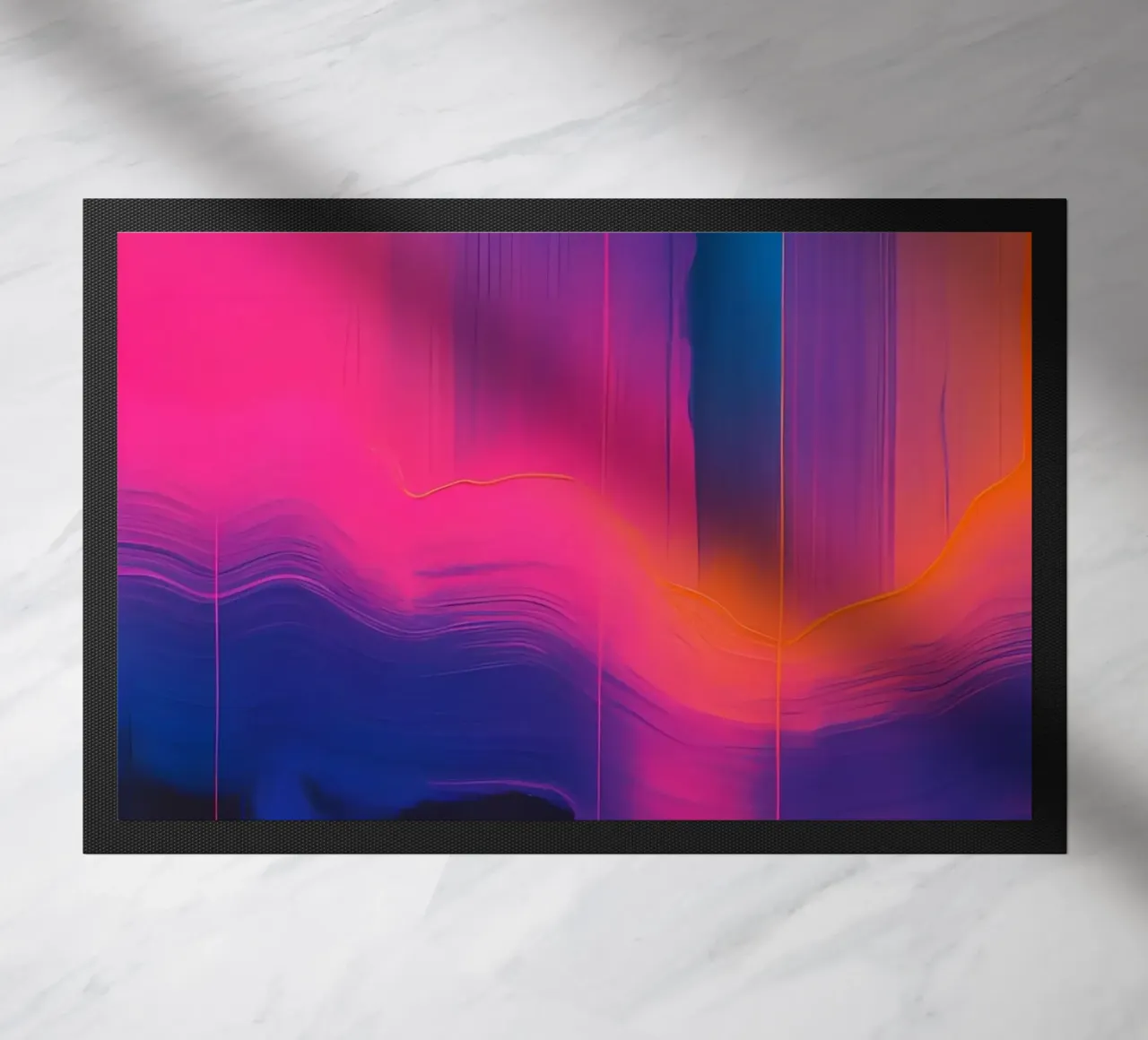 Pittura astratta con striature verticali di rosa viola blu zerbino da DesignDoodle