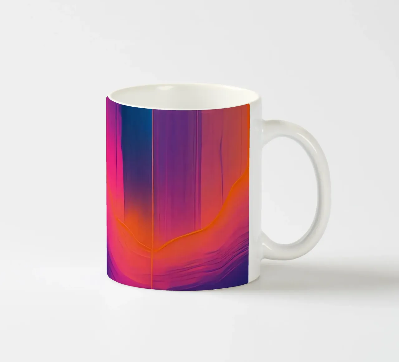 Pittura astratta con striature verticali di rosa viola blu tazza in ceramica da DesignDoodle