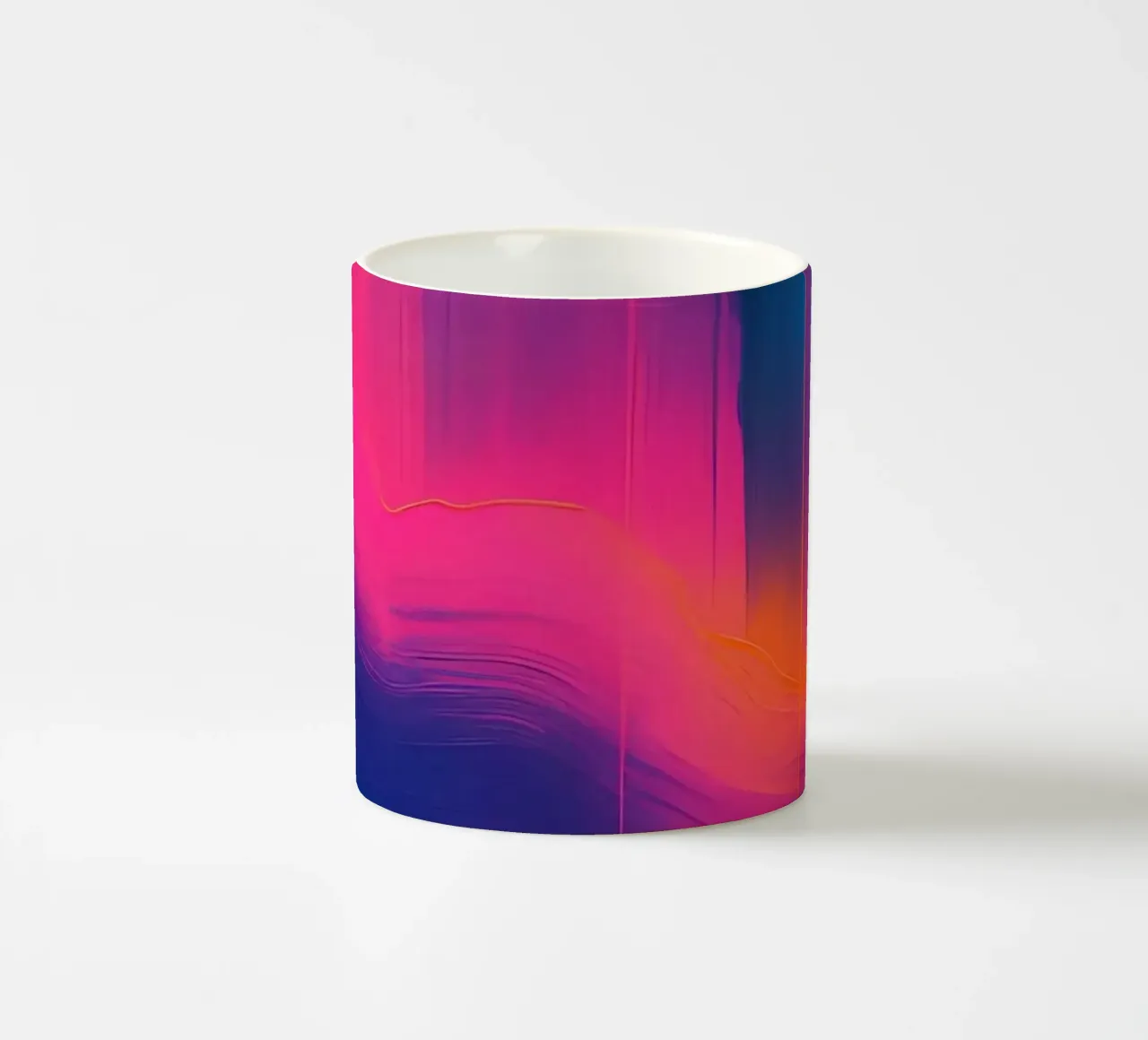 Pittura astratta con striature verticali di rosa viola blu tazza in ceramica da DesignDoodle